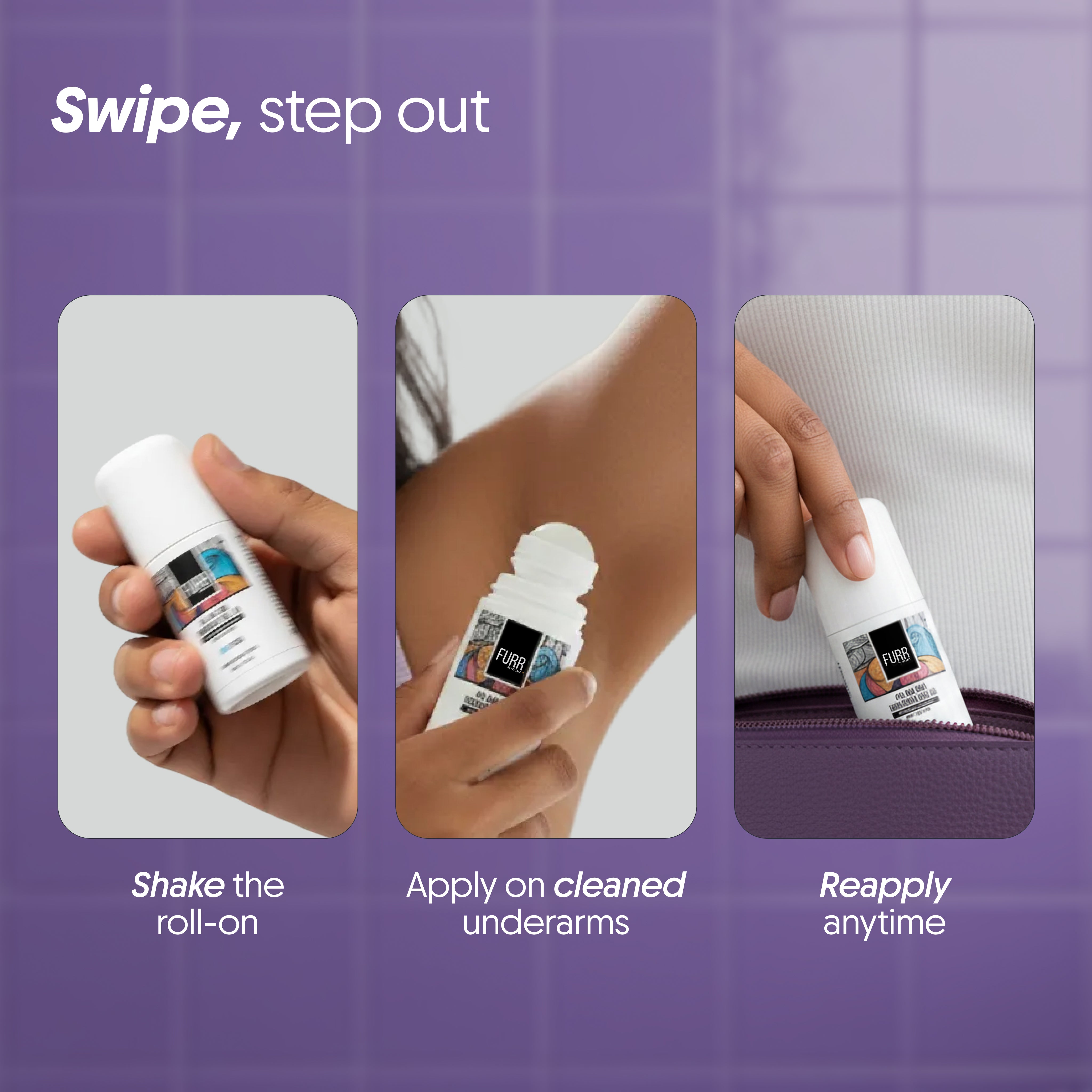 Furr 4% AHA BHA Underarm Roll-On - Aqua - (BYOC)