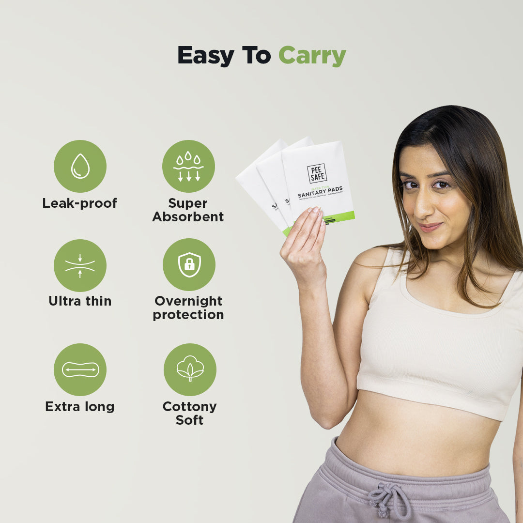 Pee Safe Ultra Thin Sanitary Pad (8 XL & 6 XXL) - Pack of 14
