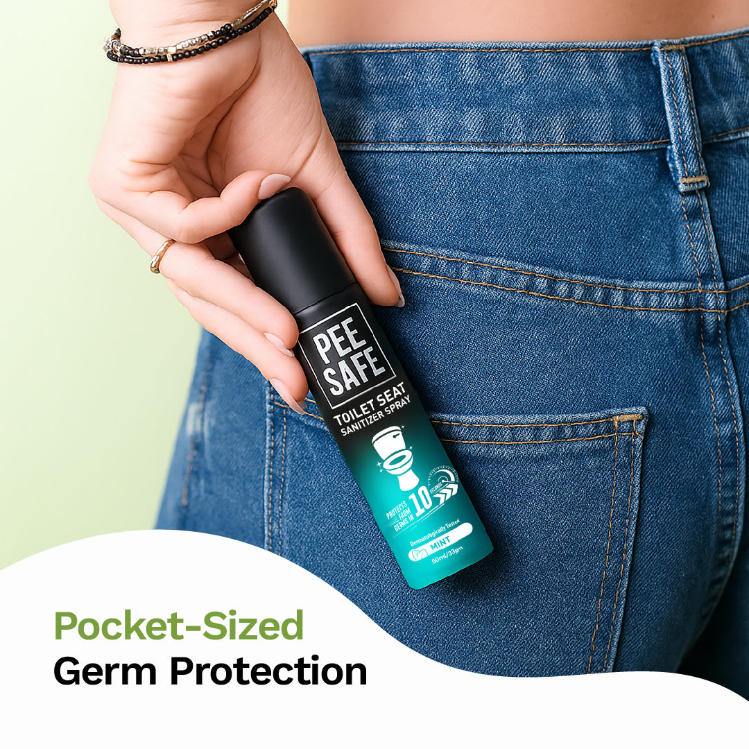 Pee Safe Toilet Seat Sanitizer Spray (Mint) - 50 ML- BYOC