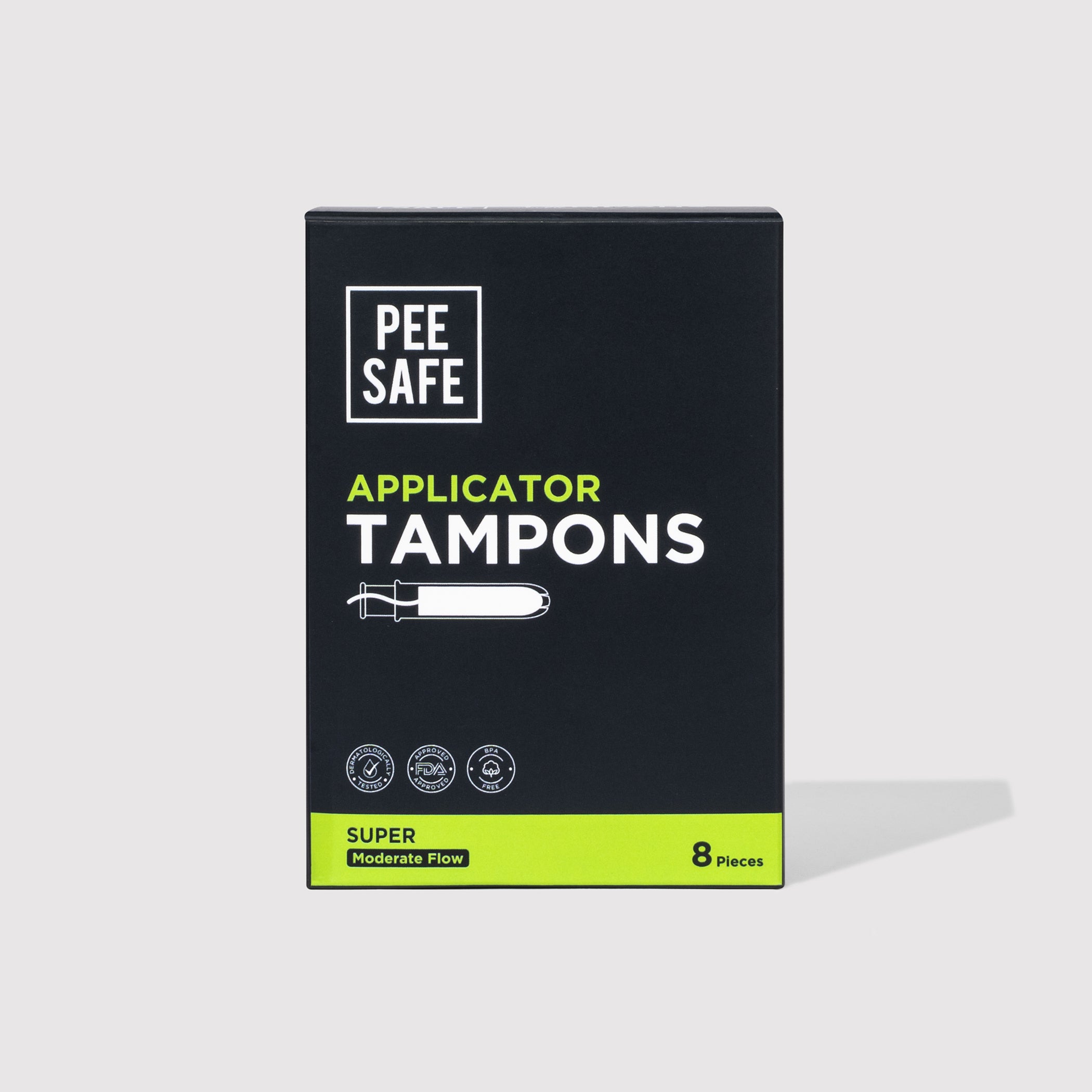 Pee Safe Applicator Tampons - Super (8 Tampons) - BYOC