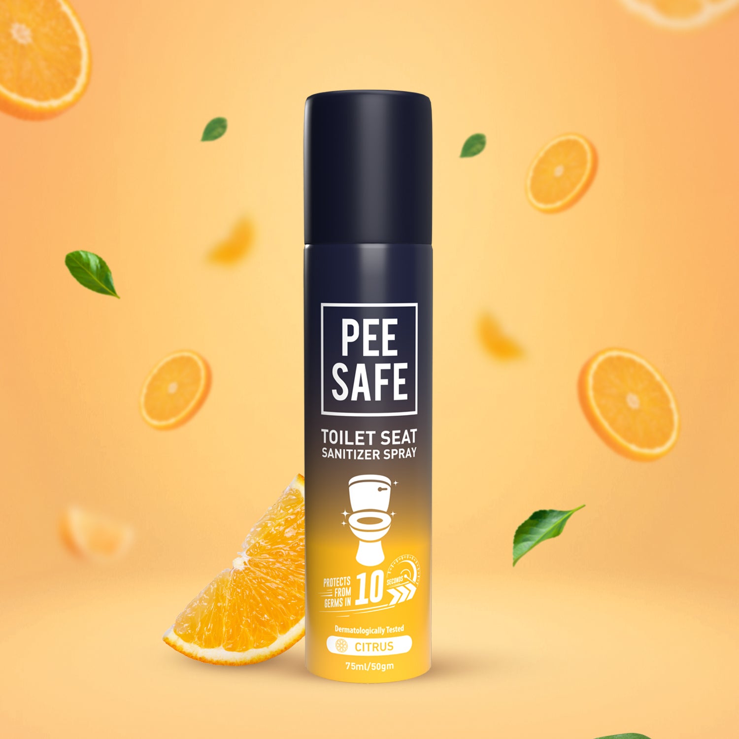 Pee Safe Toilet Seat Sanitizer Spray (Citrus) - 75 ML