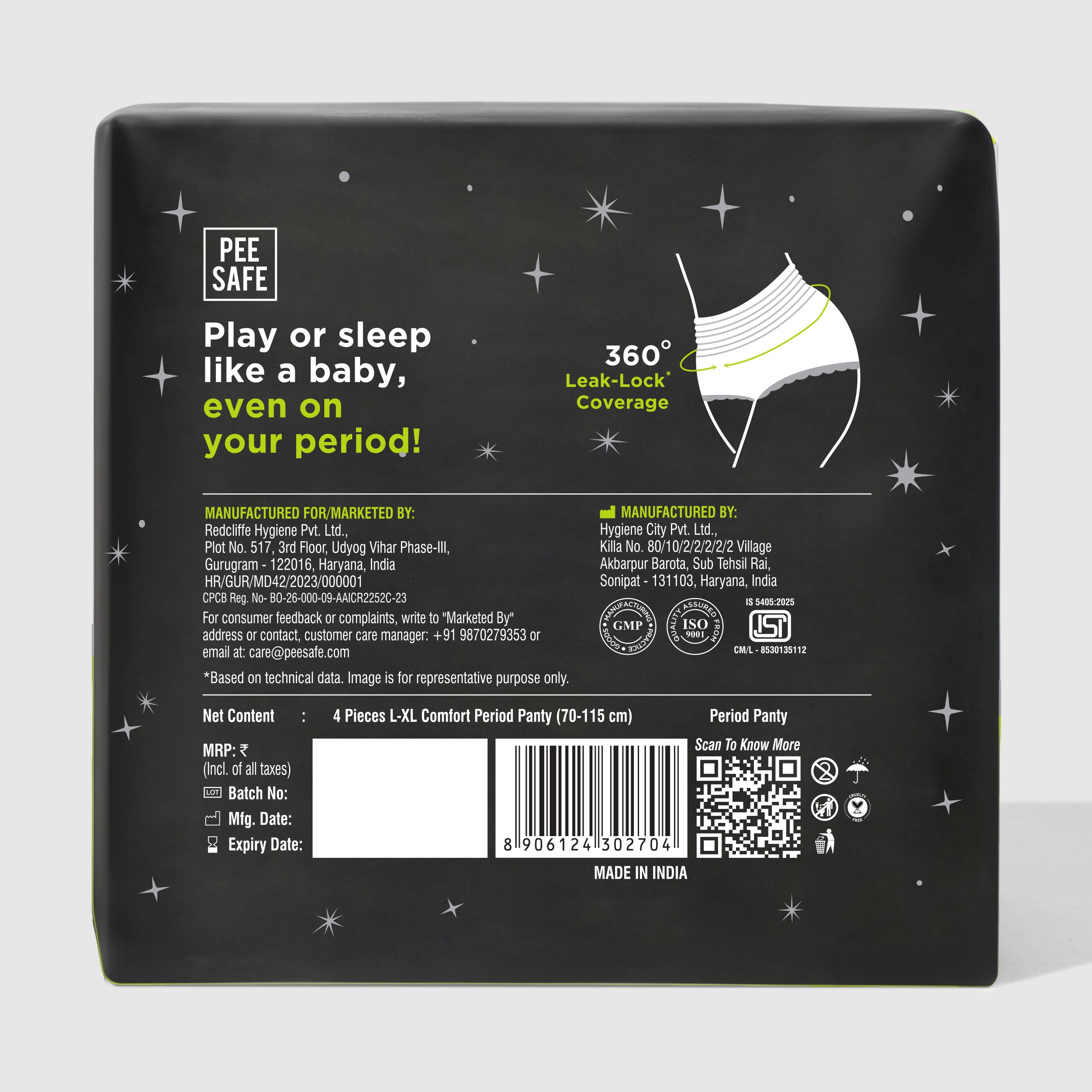 Pee Safe Comfort Period Panty (L-XL) 4N - BYOC