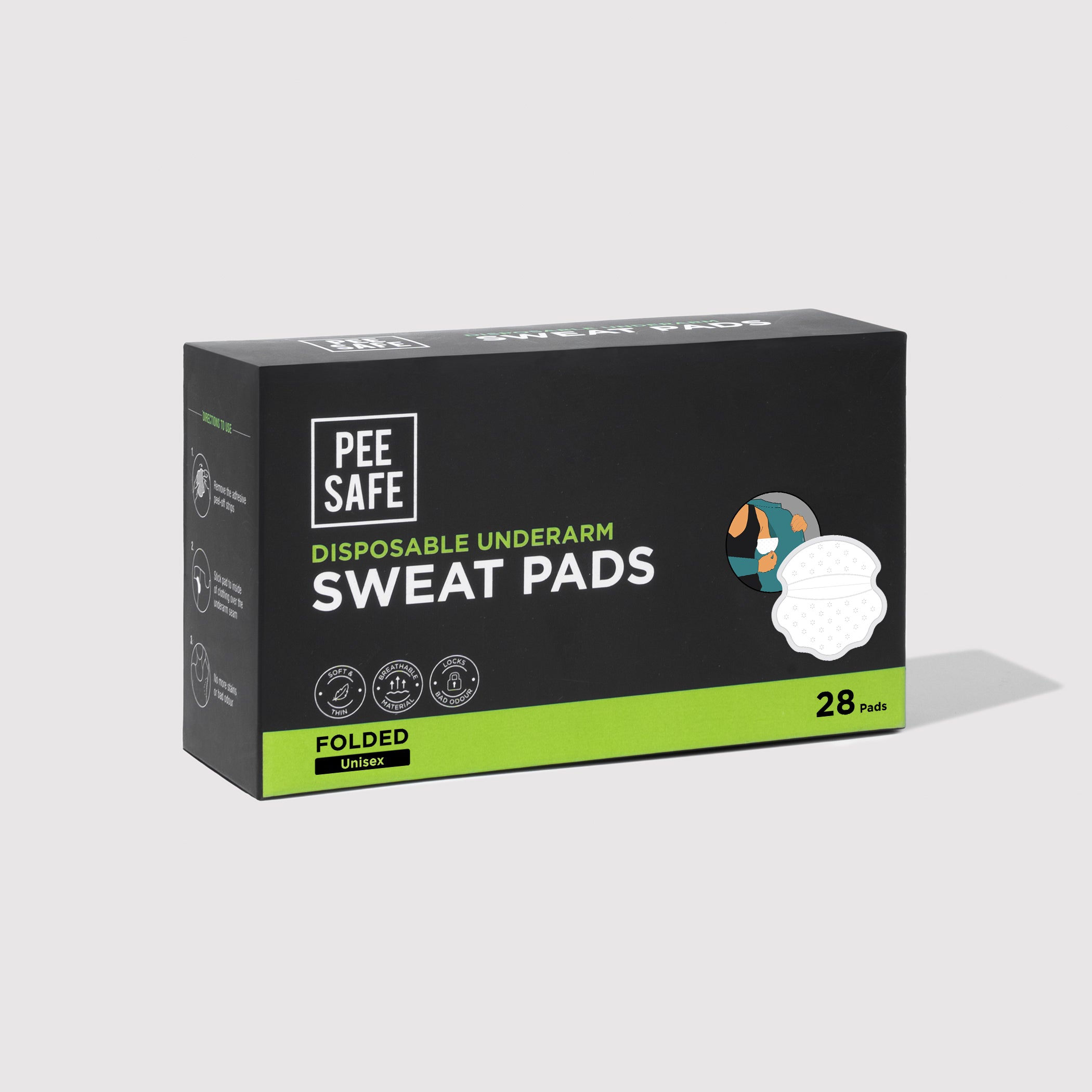 Pee Safe Disposable Underarm Sweat Pads (Folded) - 28 Pads