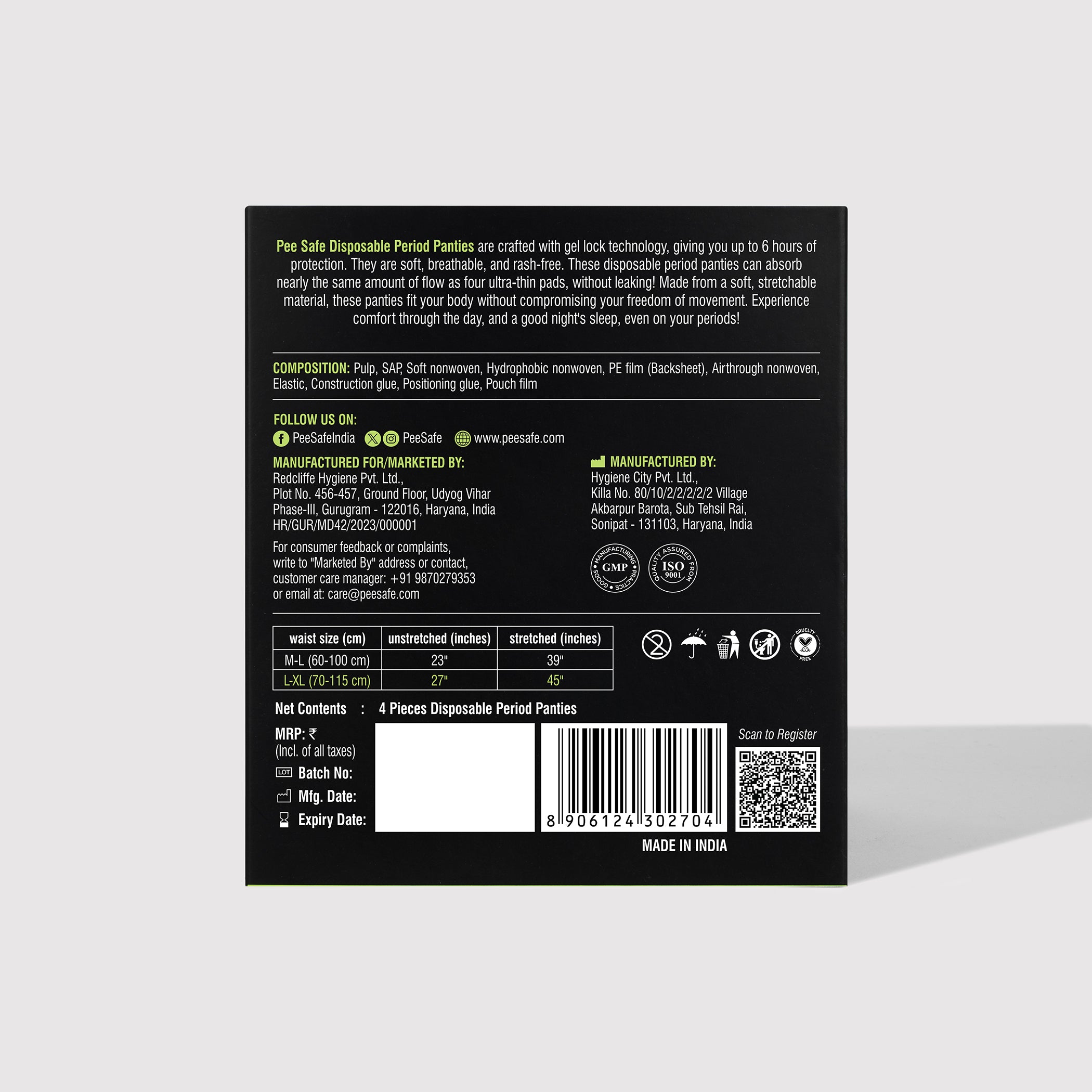 Pee Safe Disposable Period Panty (M-L) 4N - BULK BUY