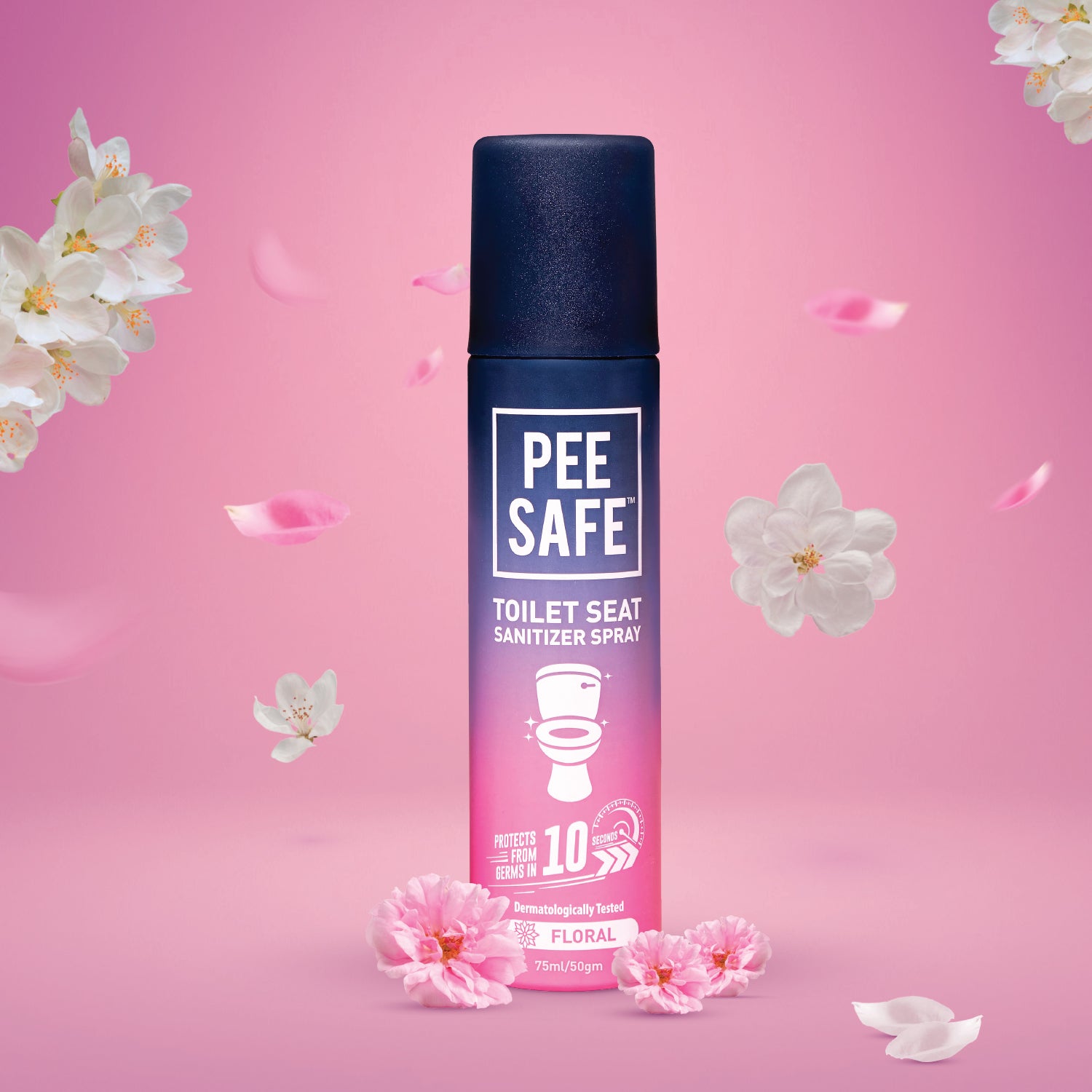 Pee Safe Toilet Seat Sanitizer Spray (Floral) - 75 ML