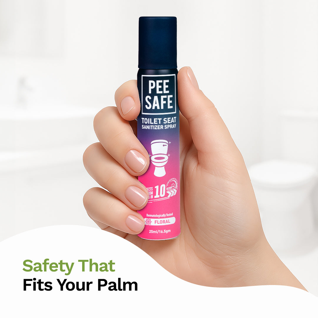 Pee Safe Mini Toilet Seat Sanitizer Spray (Floral) - 25 ML (Pack Of 6)