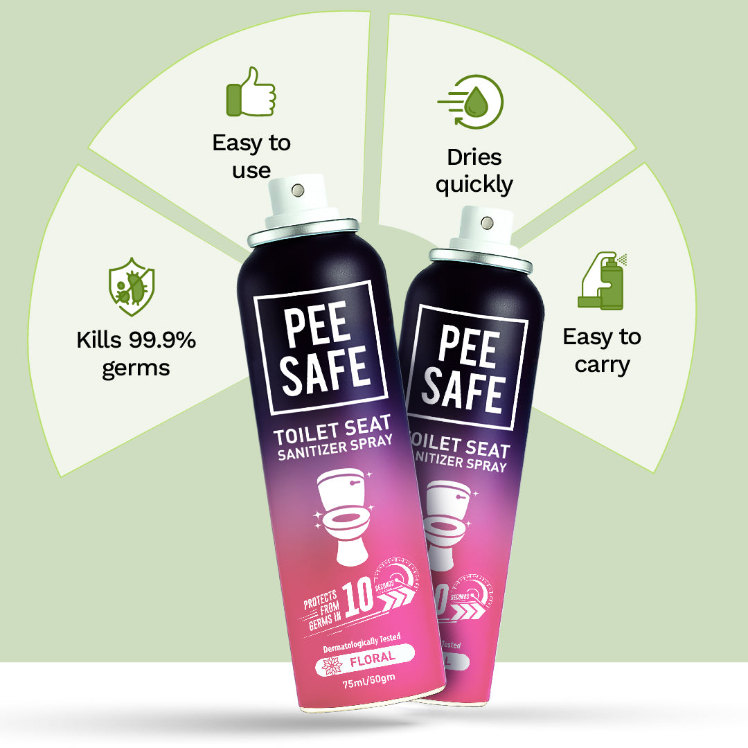 Pee Safe Toilet Seat Sanitizer Spray (Floral) - 75 ML - BULK BUY
