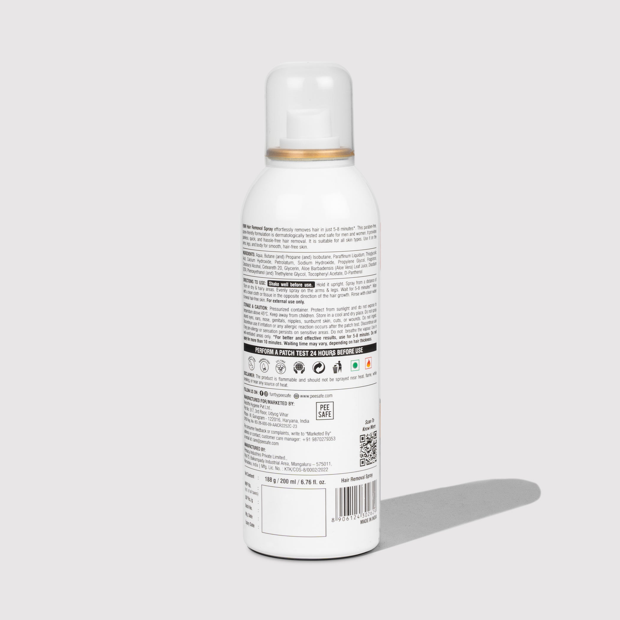 Pee Safe Hair Removal Spray - 200 ML (Pack of 2)