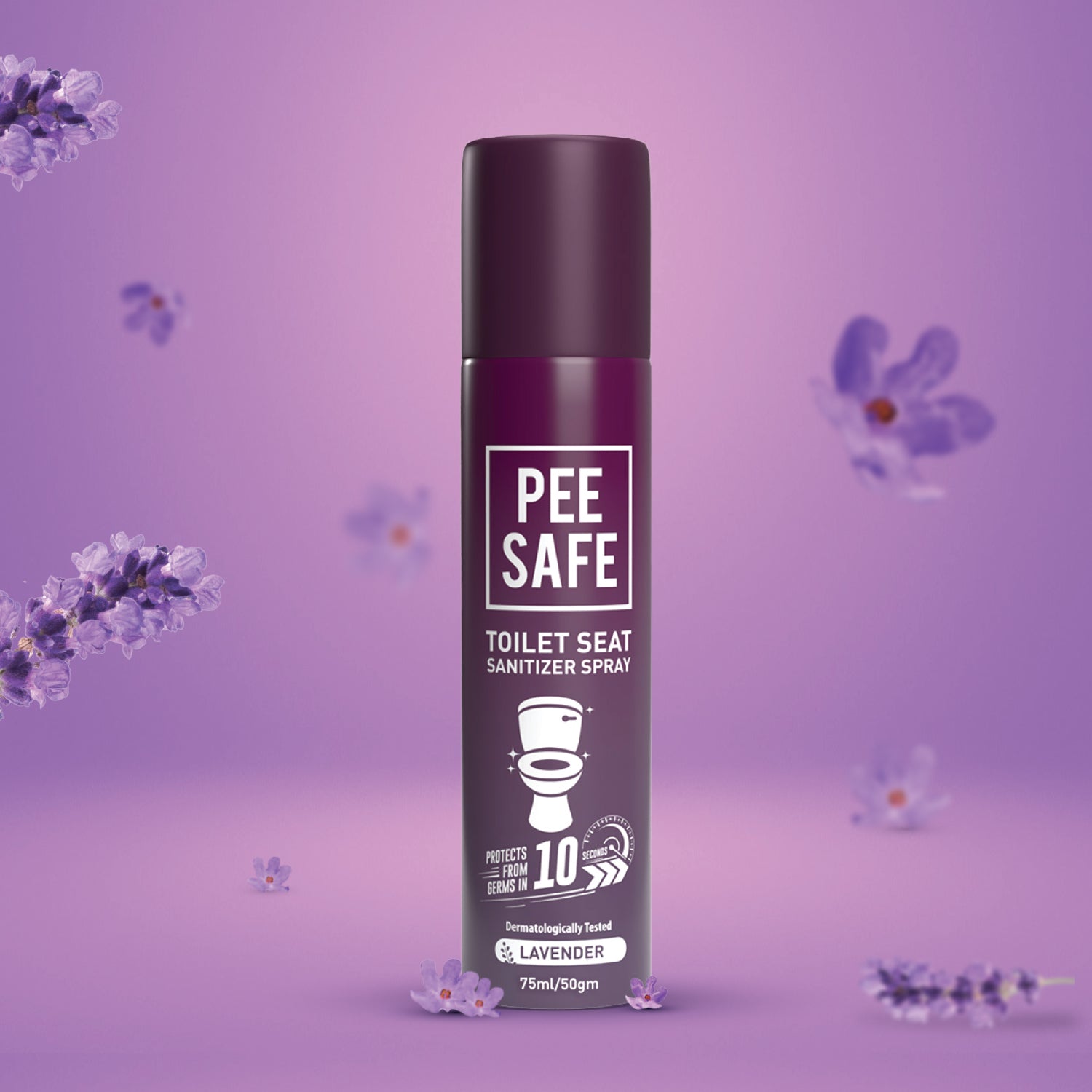 Pee Safe Toilet Seat Sanitizer Spray (Lavender) - 75 ML