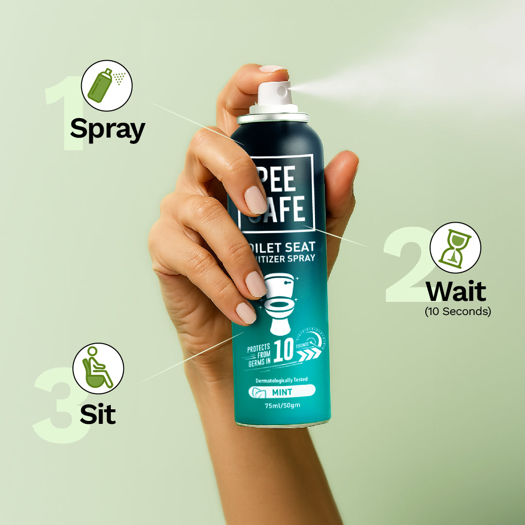 Pee Safe Toilet Seat Sanitizer Spray (Mint) - 75 ML - BYOC
