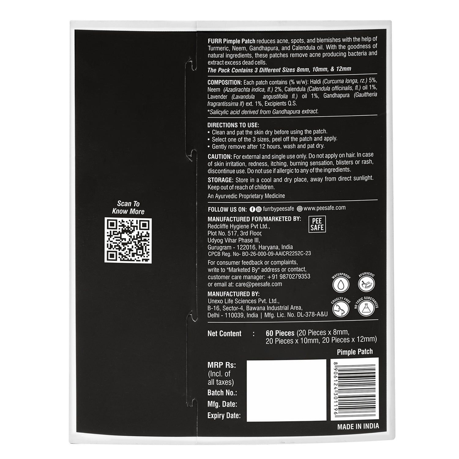 Furr Pimple Patches (60 Patches) - BYOC