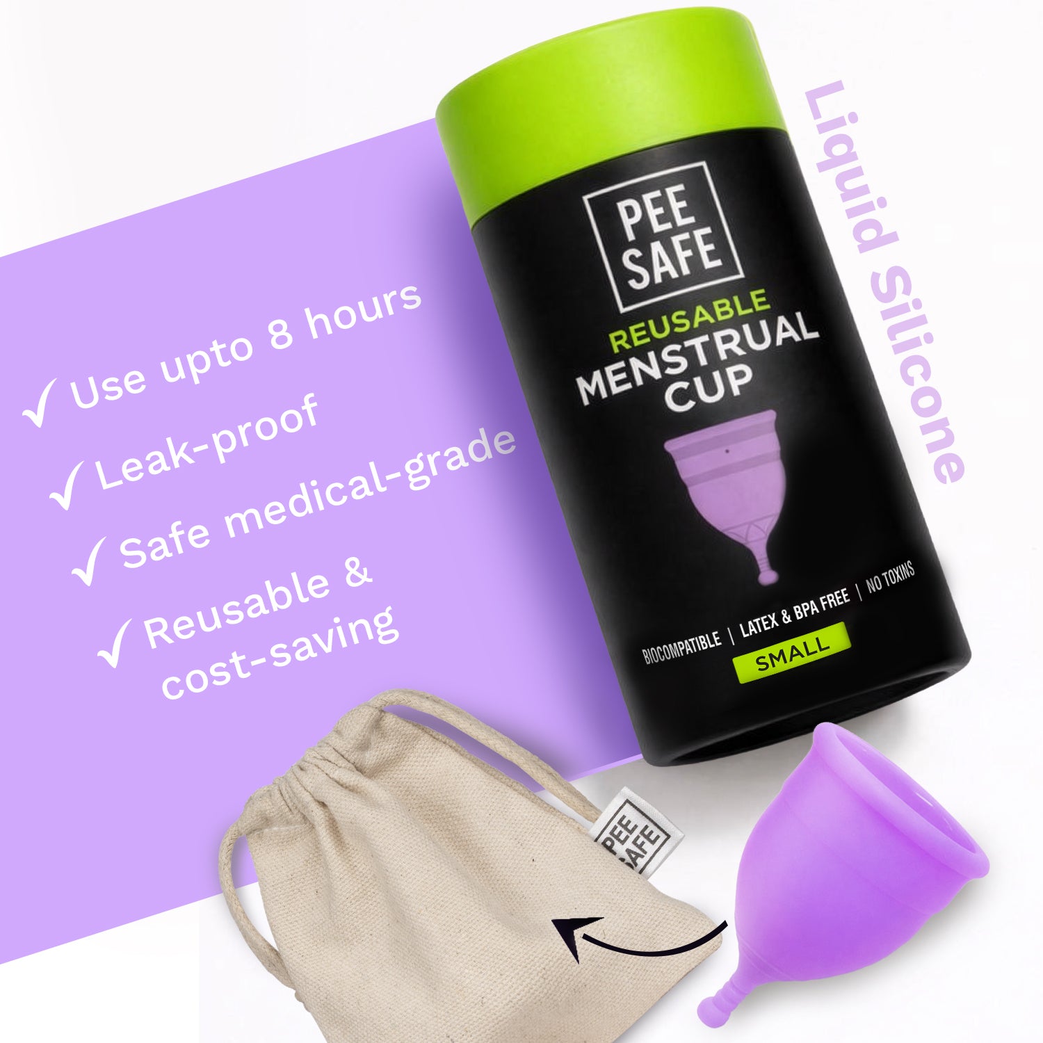 Pee Safe Menstrual Cups - Small (Pack of 2)