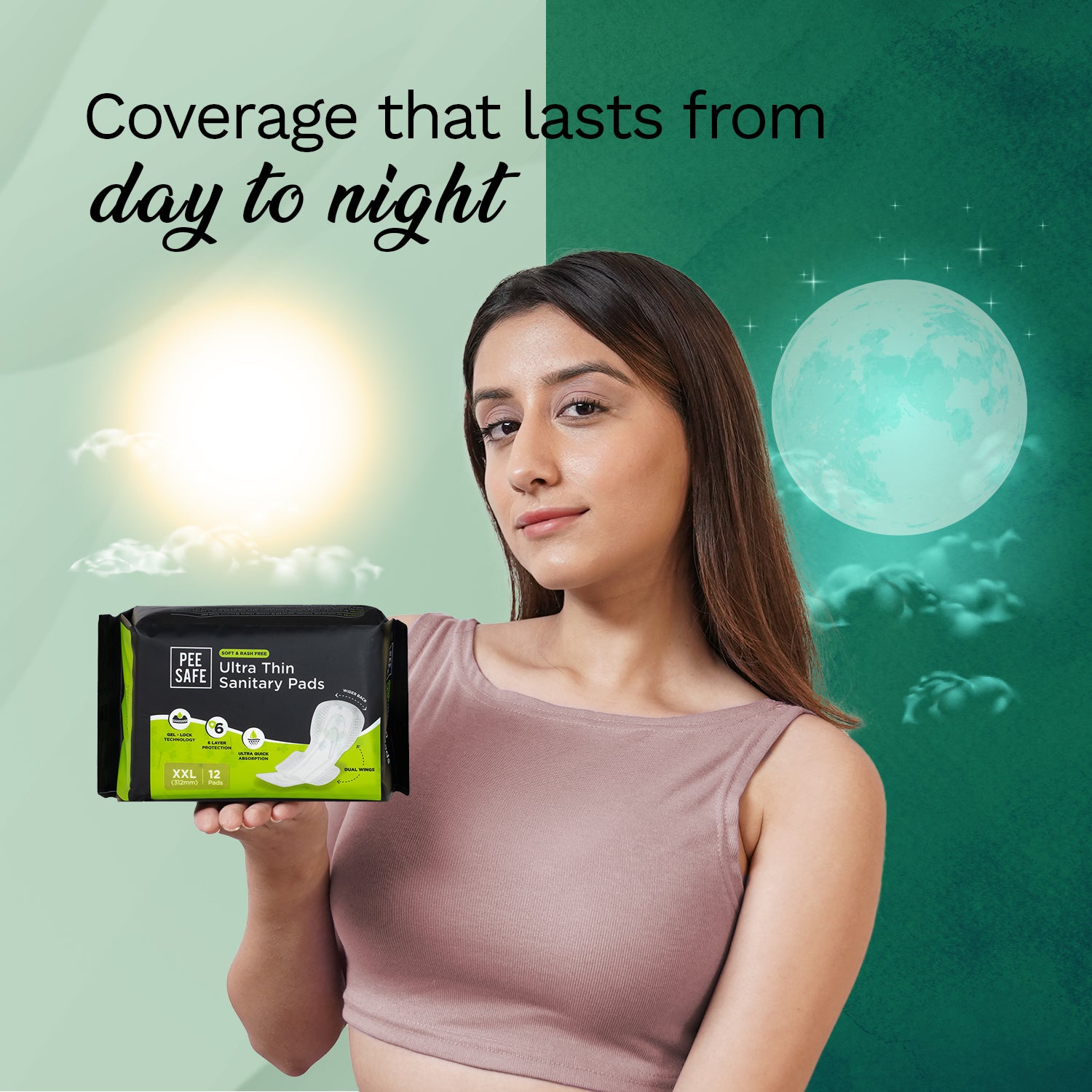 Pee Safe Ultra Thin Sanitary Pads - XXL (12 Pads)
