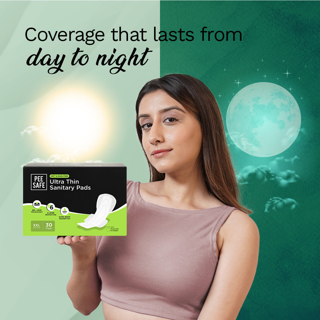 Pee Safe Ultra Thin Sanitary Pads - XXL (30 Pads)