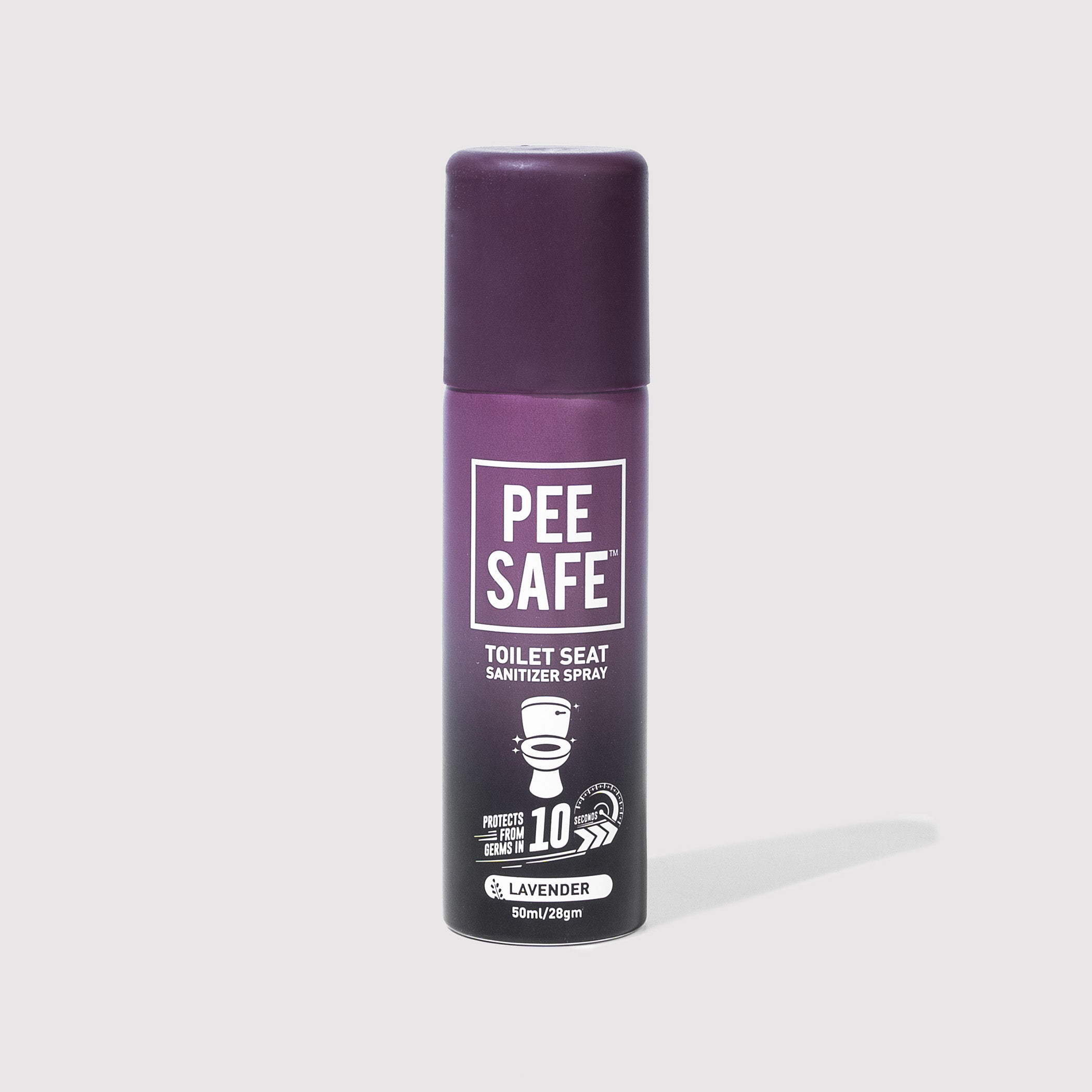 Pee Safe Toilet Seat Sanitizer Spray (Lavender) - 50 ML - BYOC