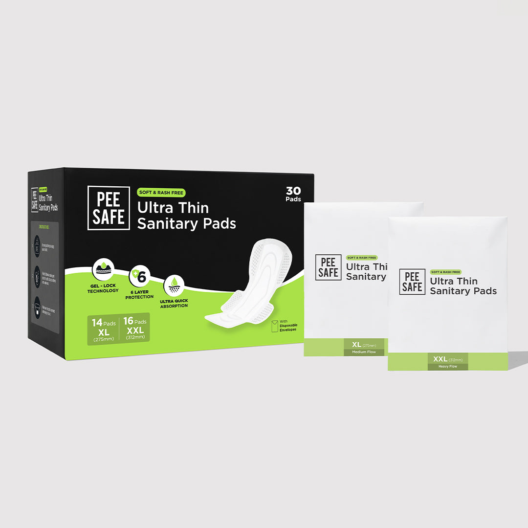 Pee Safe Ultra Thin Sanitary Pad (14 XL & 16 XXL) - Pack of 30