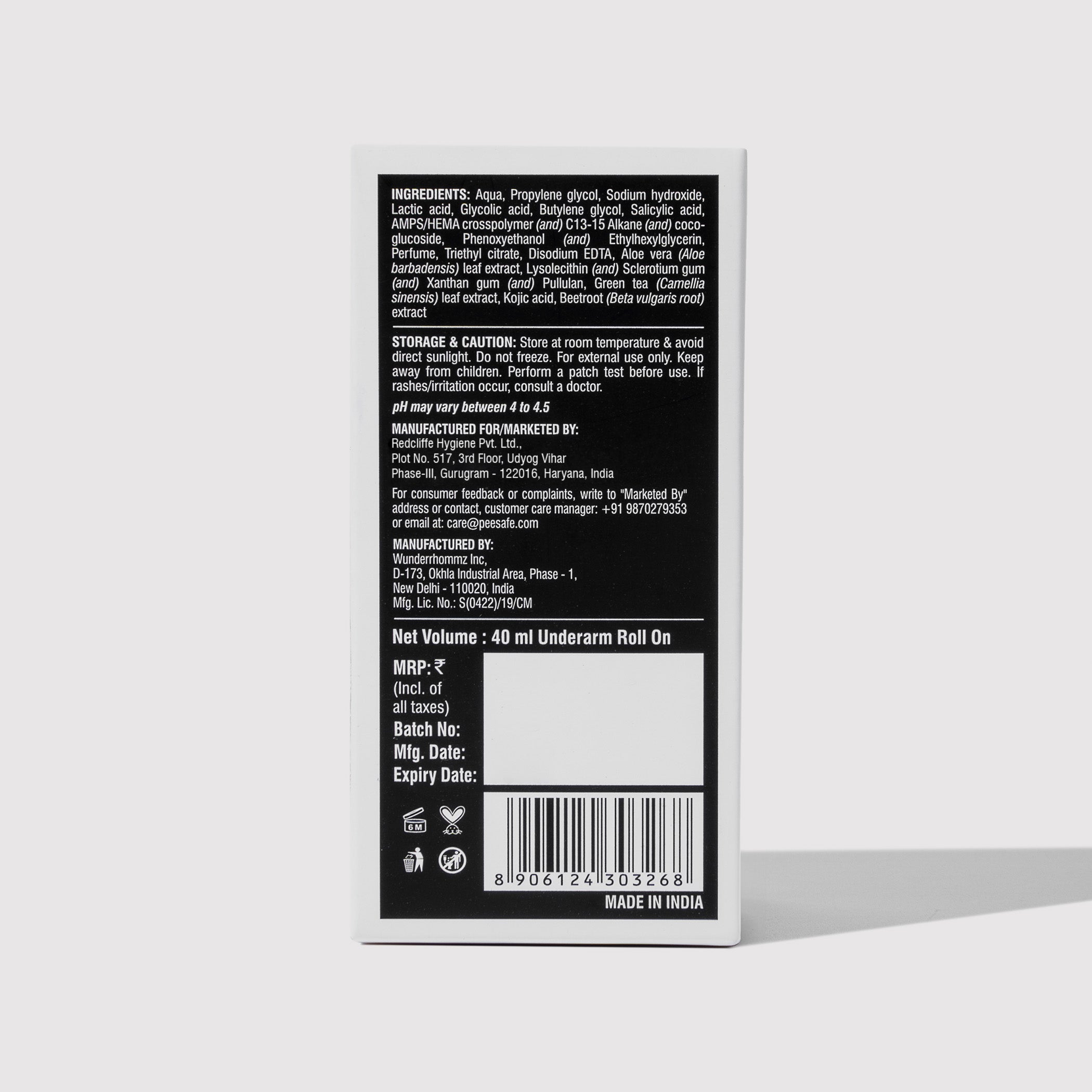 Furr 4% AHA BHA Underarm Roll-On - Aqua - (BYOC)