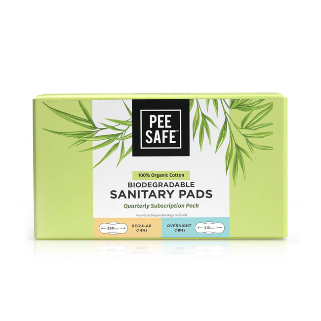 Biodegradable Sanitary Pads Subscription Pack - Pack of 32 - Pee Safe