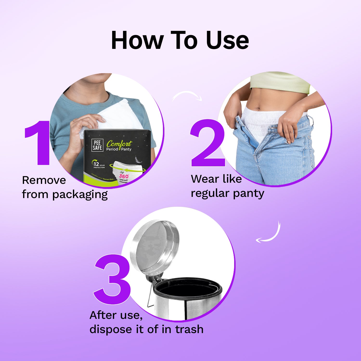Pee Safe Comfort Period Panty (L-XL) 4N - BULK BUY