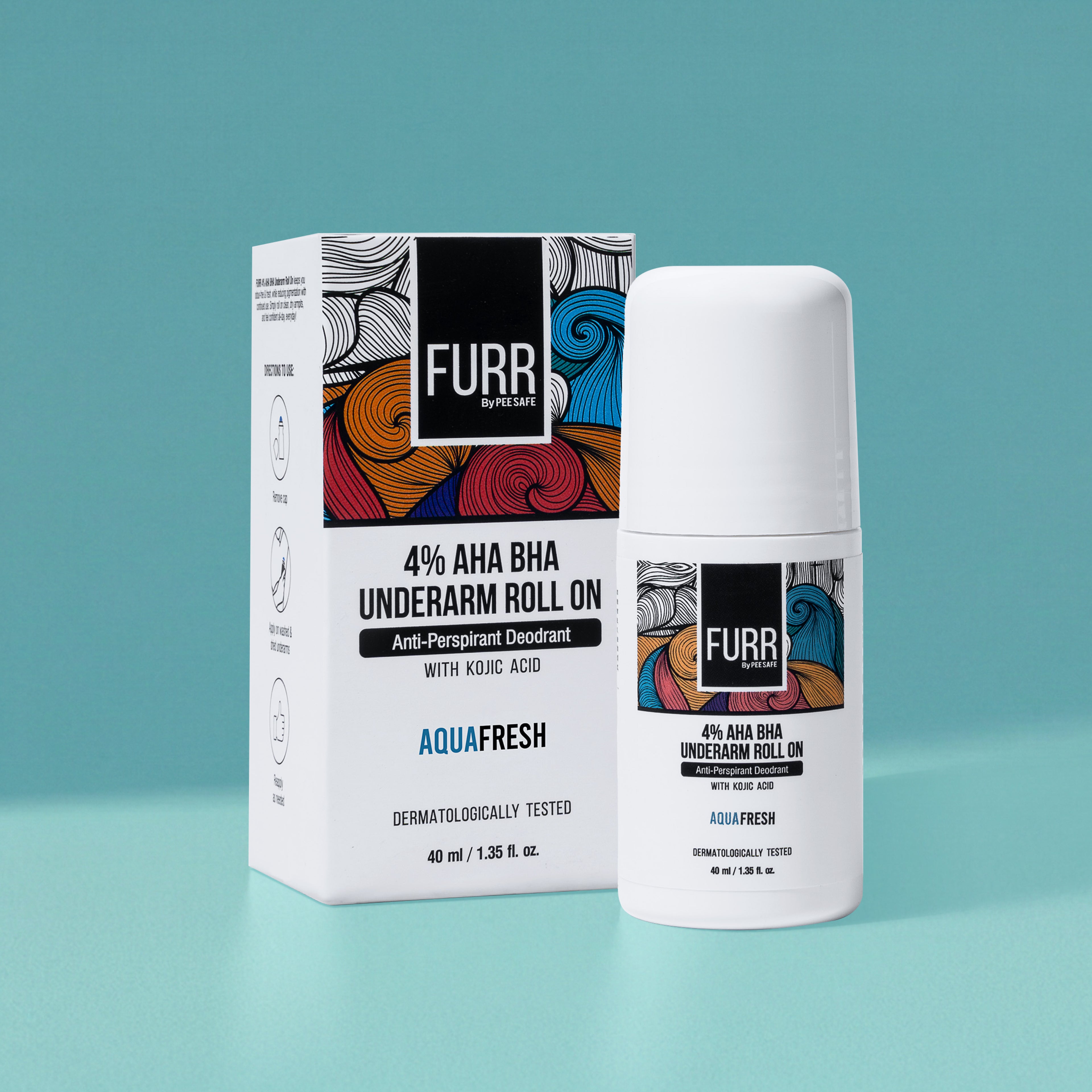 Furr 4% AHA BHA Underarm Roll-On - Aqua - (BYOC)