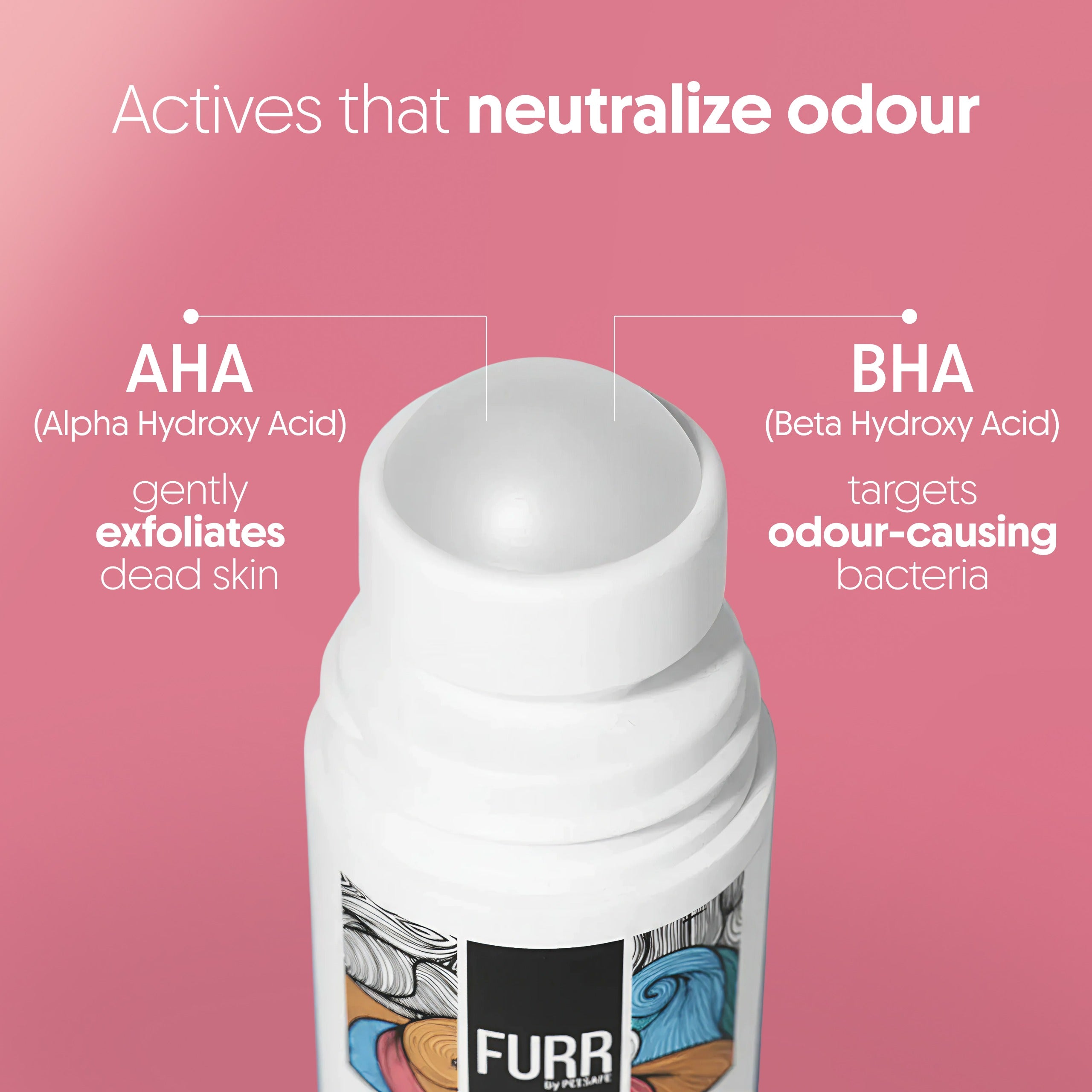 Furr 4% AHA BHA Underarm Roll On - Flora - (BYOC)