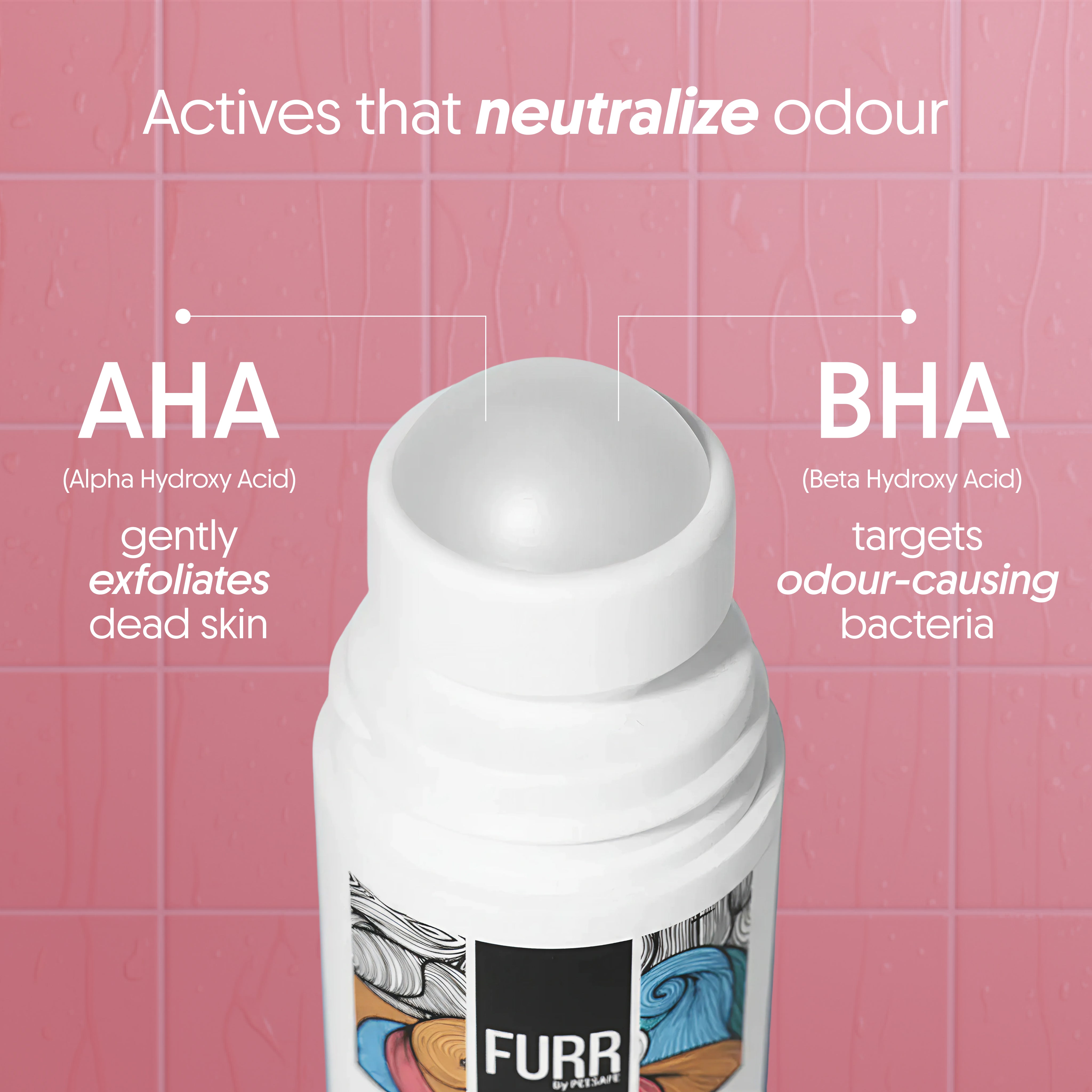 Furr 4% AHA BHA Underarm Roll On - Flora - (BYOC)