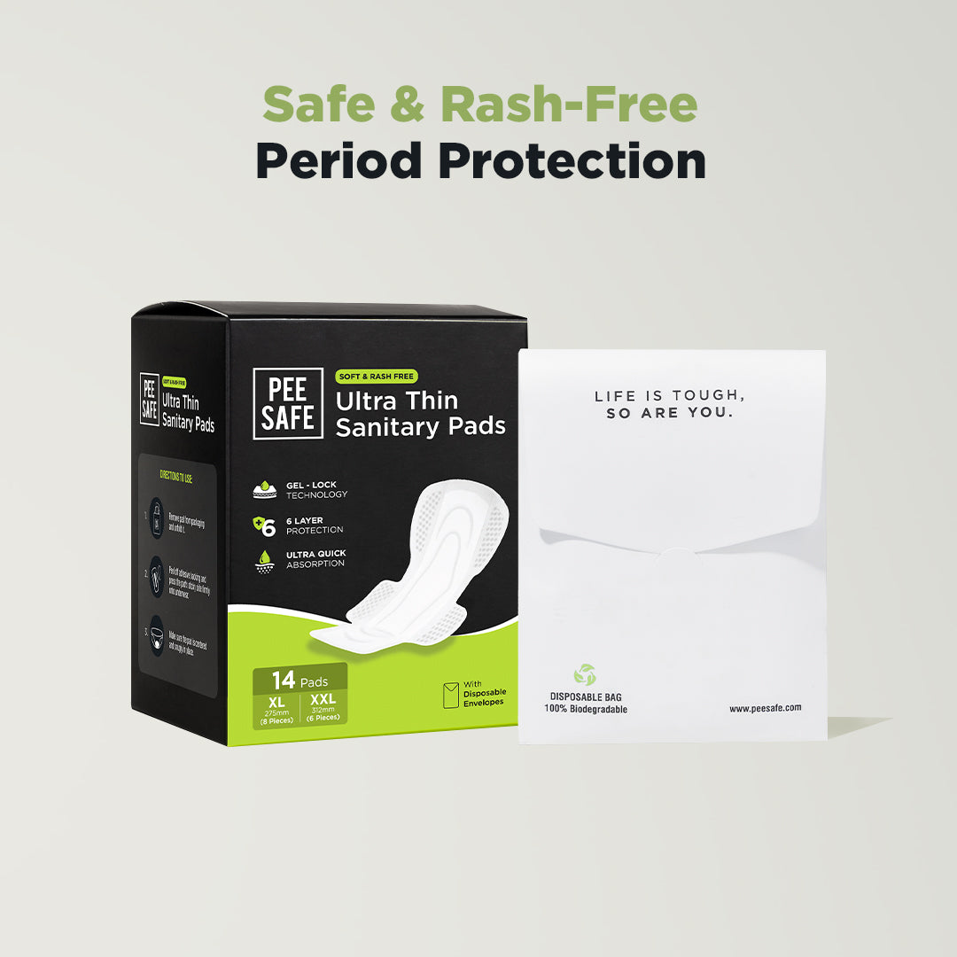 Pee Safe Ultra Thin Sanitary Pad (8 XL & 6 XXL) - Pack of 14
