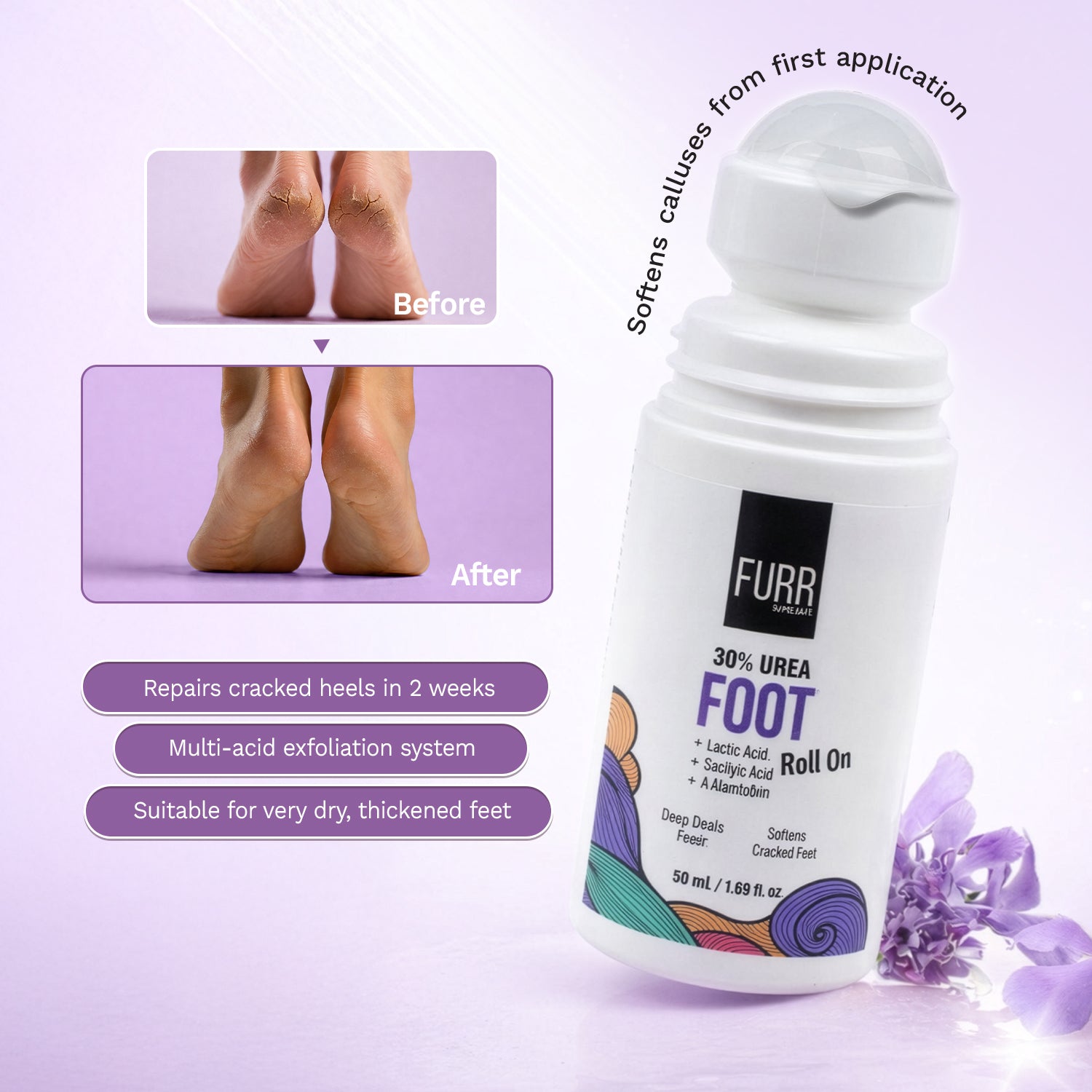 Furr FURR 30% Urea Foot Roll-On.