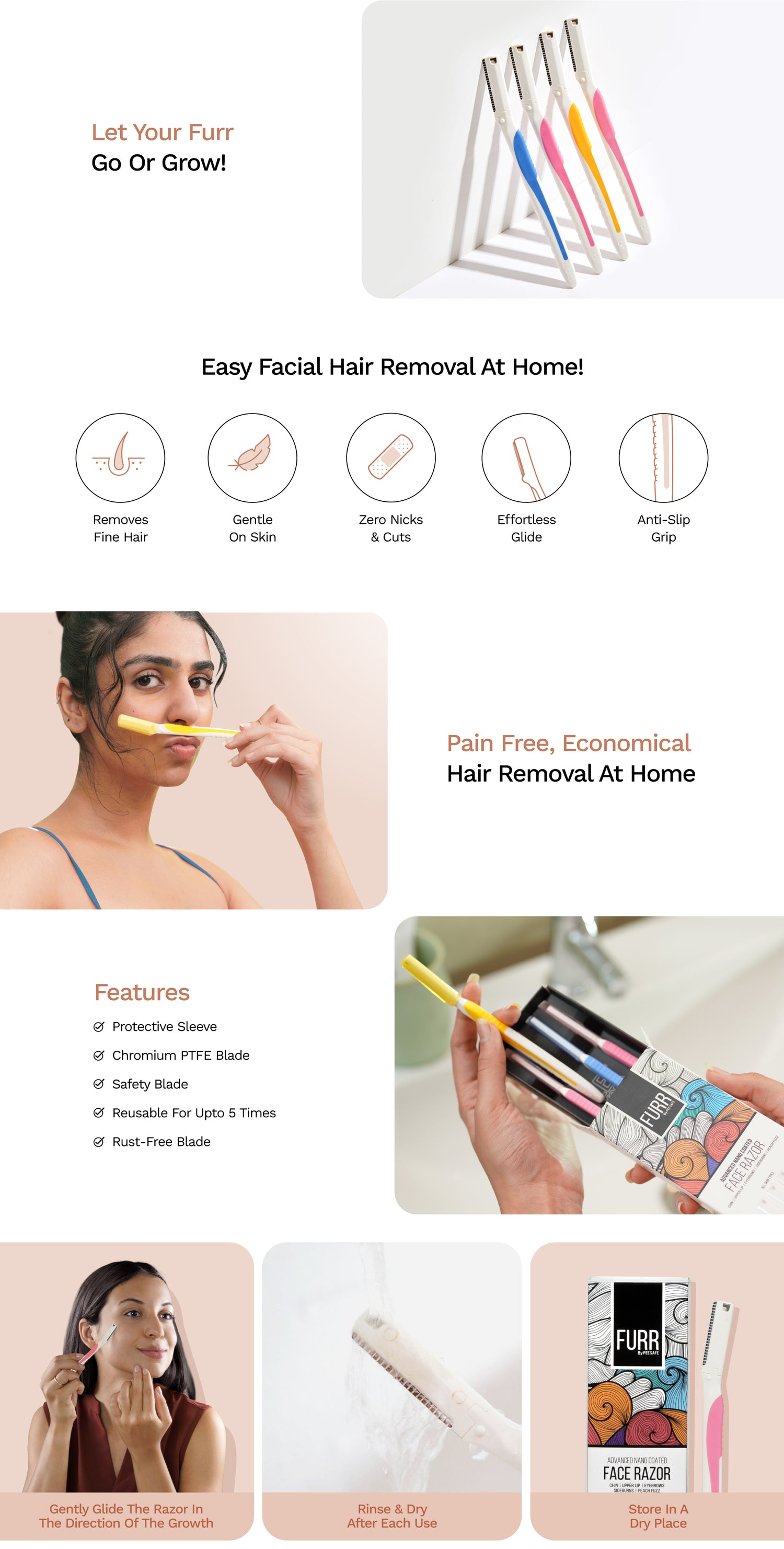 Advanced Nano Coated Face Razor For Women (1N)