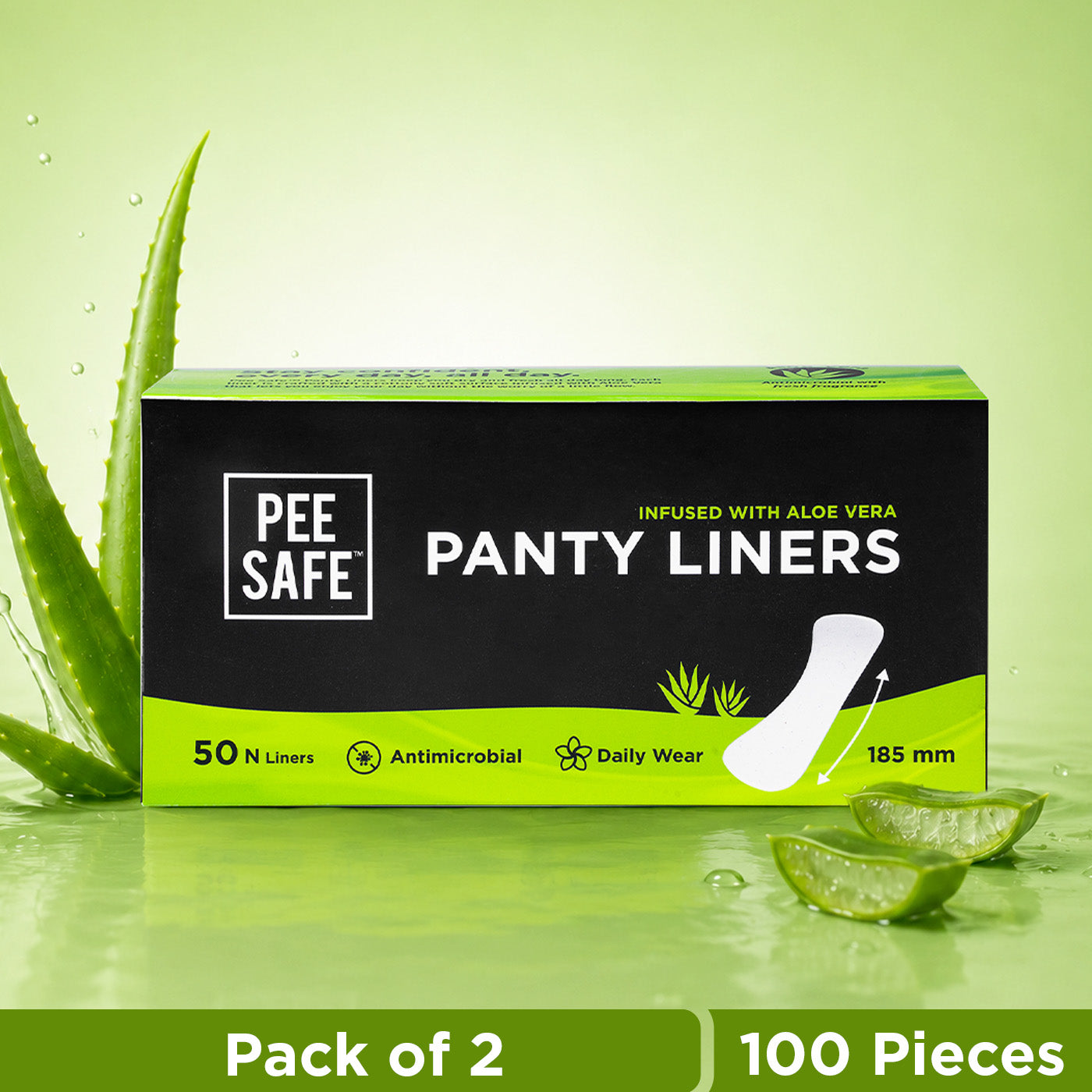 Pee Safe Aloe Vera Panty Liners (100 Liners)