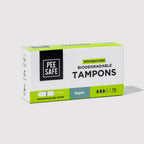 Pee Safe Biodegradable Tampons- Super (16 Tampons) -BYOC