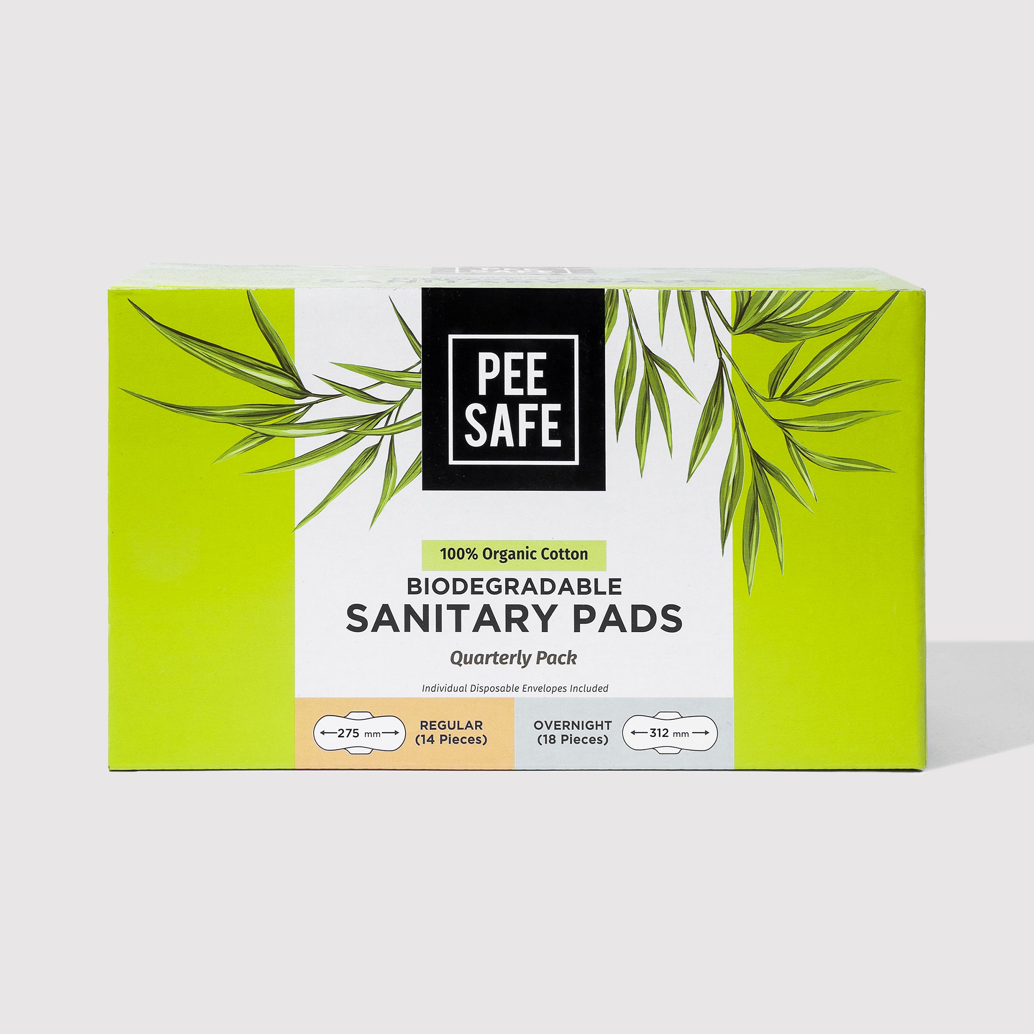 Pee Safe Biodegradable Sanitary Pads - Subscription Pack (Pack of 32)