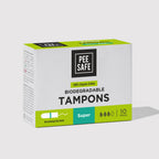 Pee Safe Biodegradable Tampons- Super (10 Tampons) - BYOC
