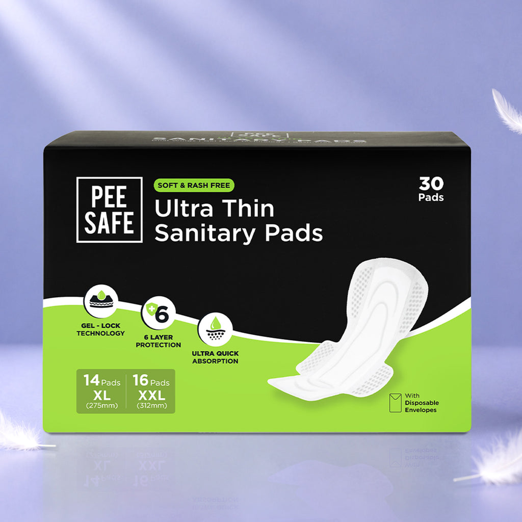Pee Safe Ultra Thin Sanitary Pad (14 XL & 16 XXL) - Pack of 30