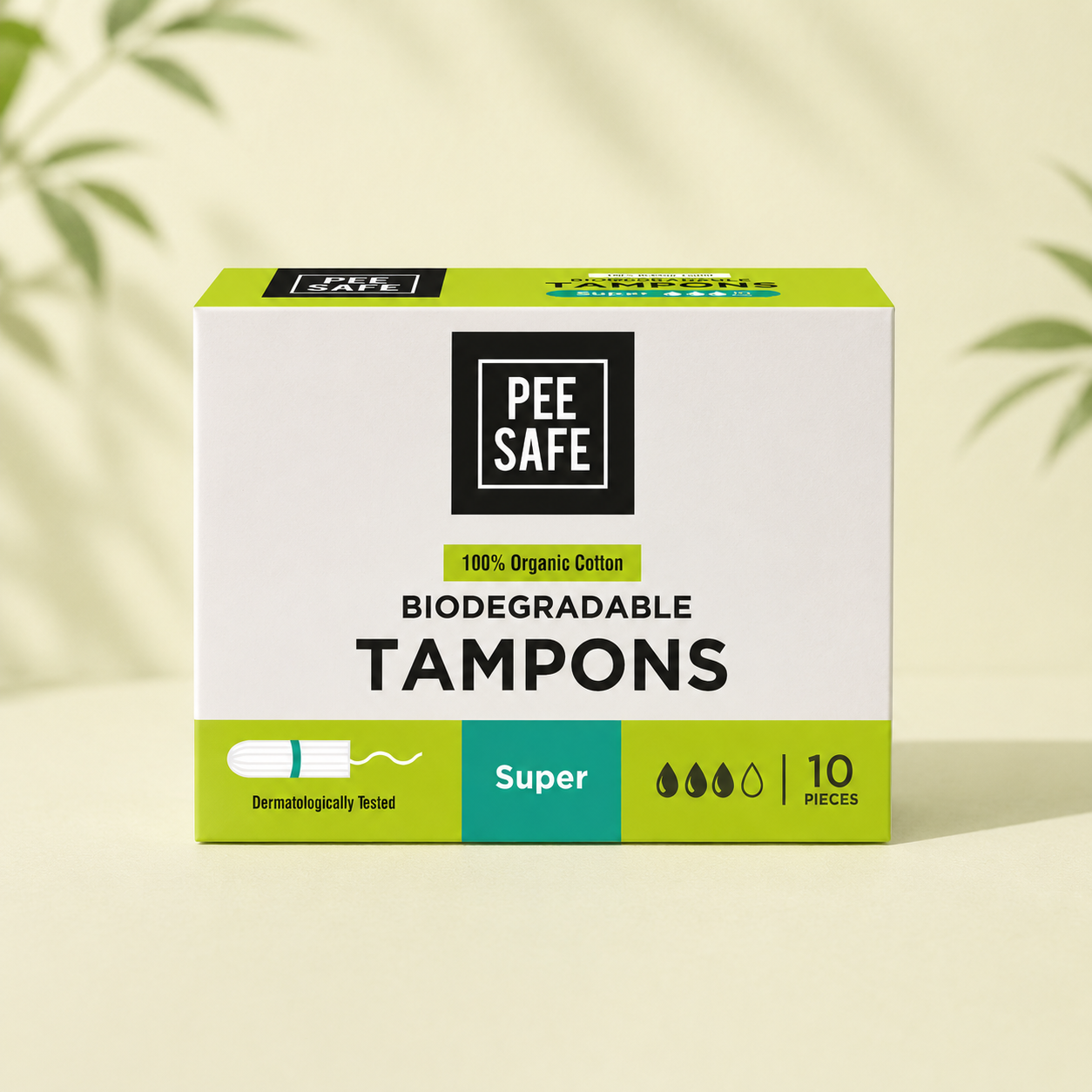 Pee Safe Biodegradable Tampons- Super (10 Tampons)