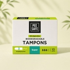 Pee Safe Biodegradable Tampons- Super (10 Tampons)
