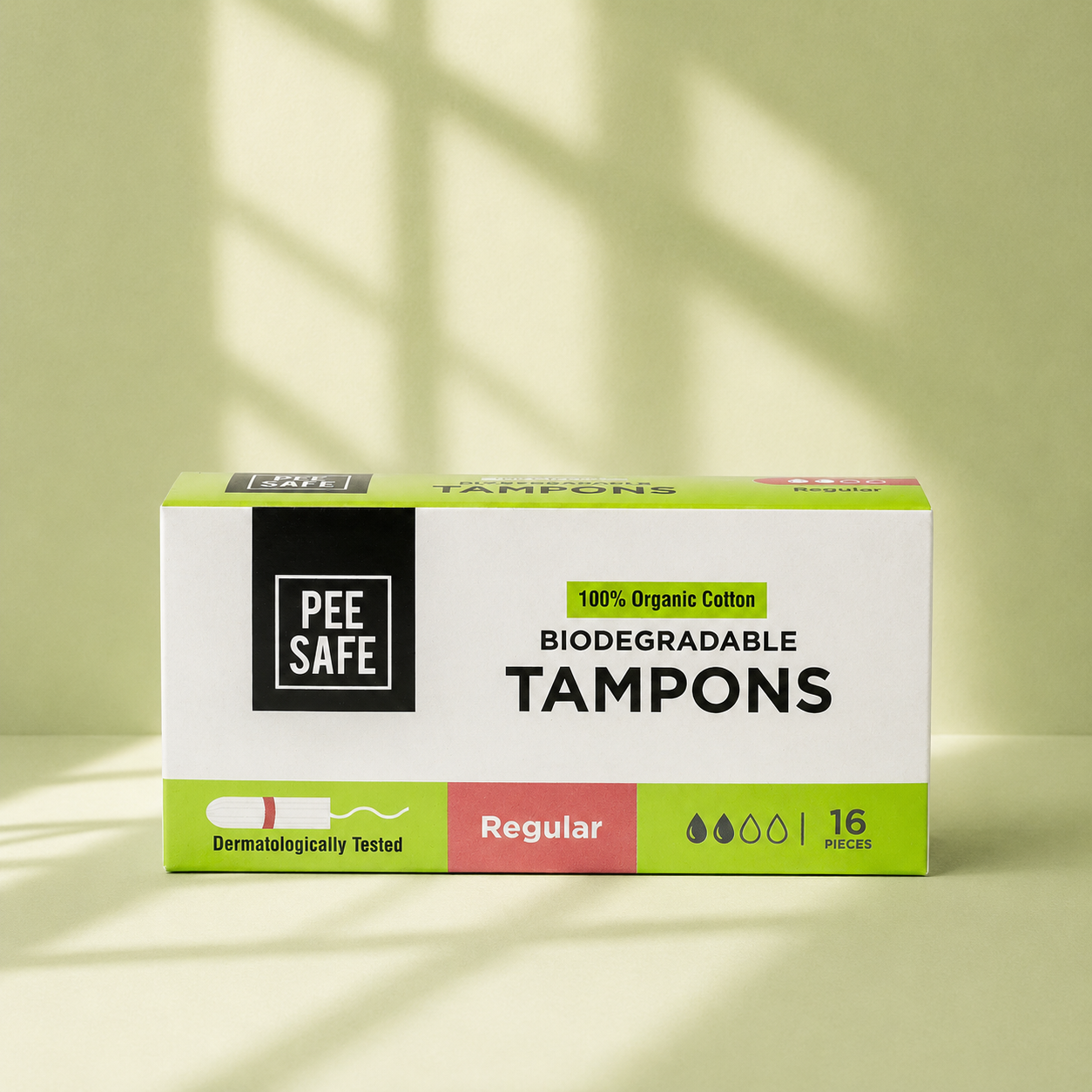 Pee Safe Biodegradable Tampons- Regular (16 Tampons)