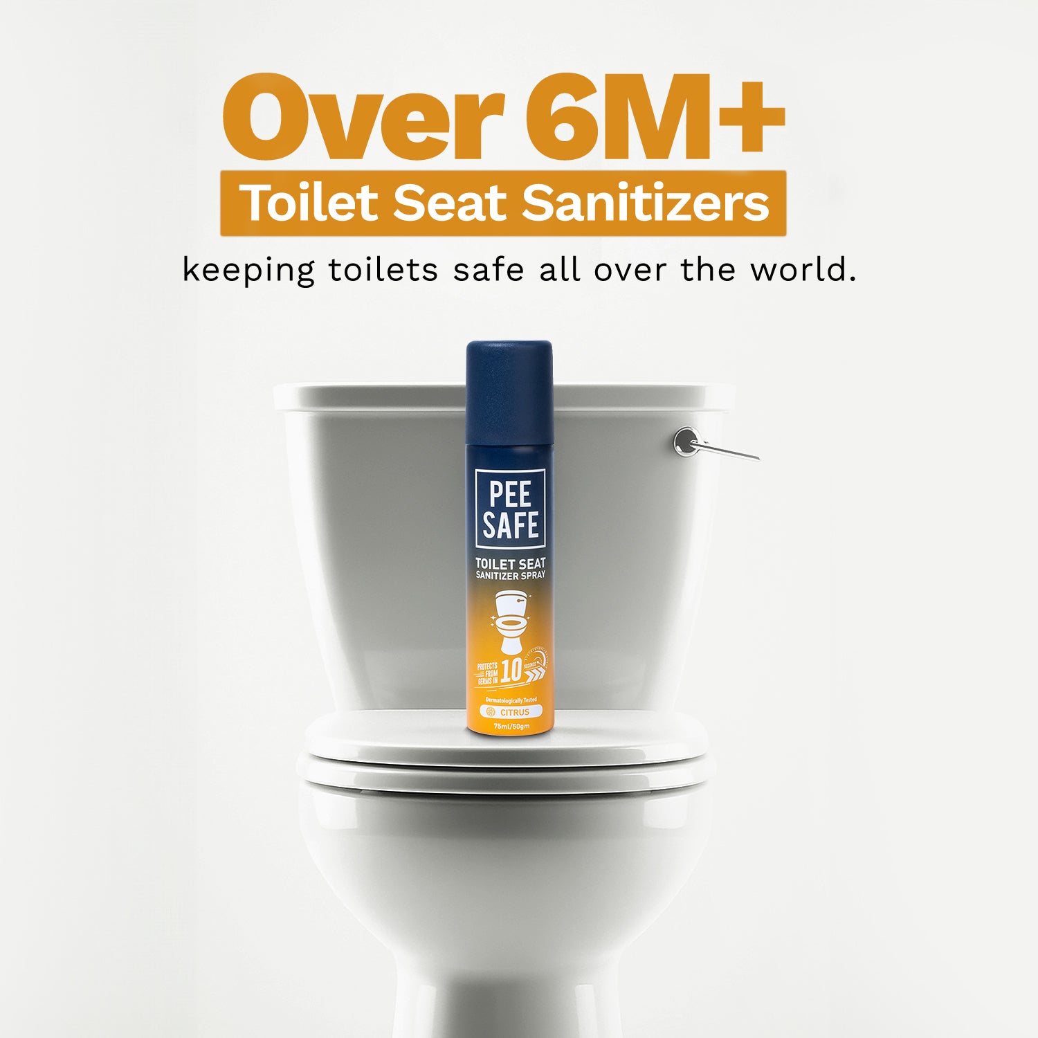 Pee Safe Toilet Seat Sanitizer Spray (Citrus) - 75 ML *