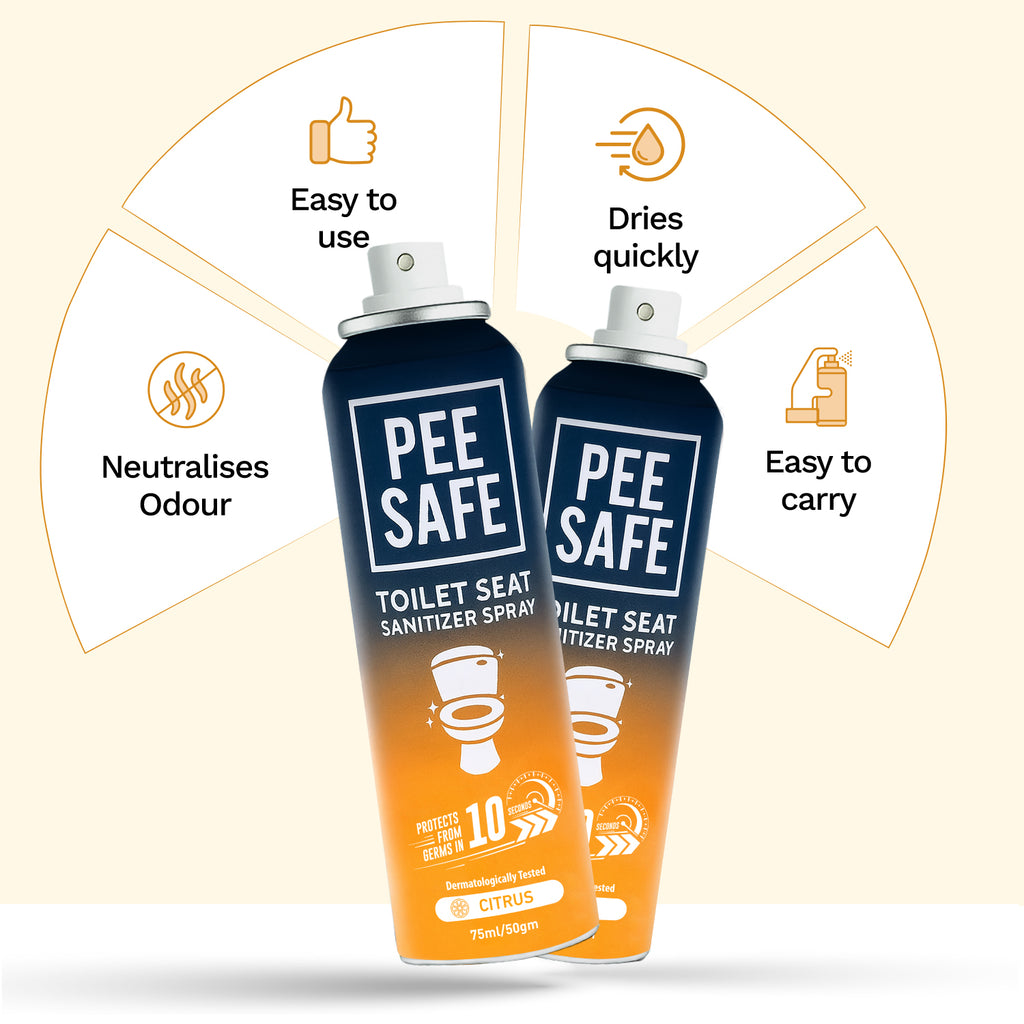 Pee Safe Toilet Seat Sanitizer Spray (Citrus) - 75 ML *