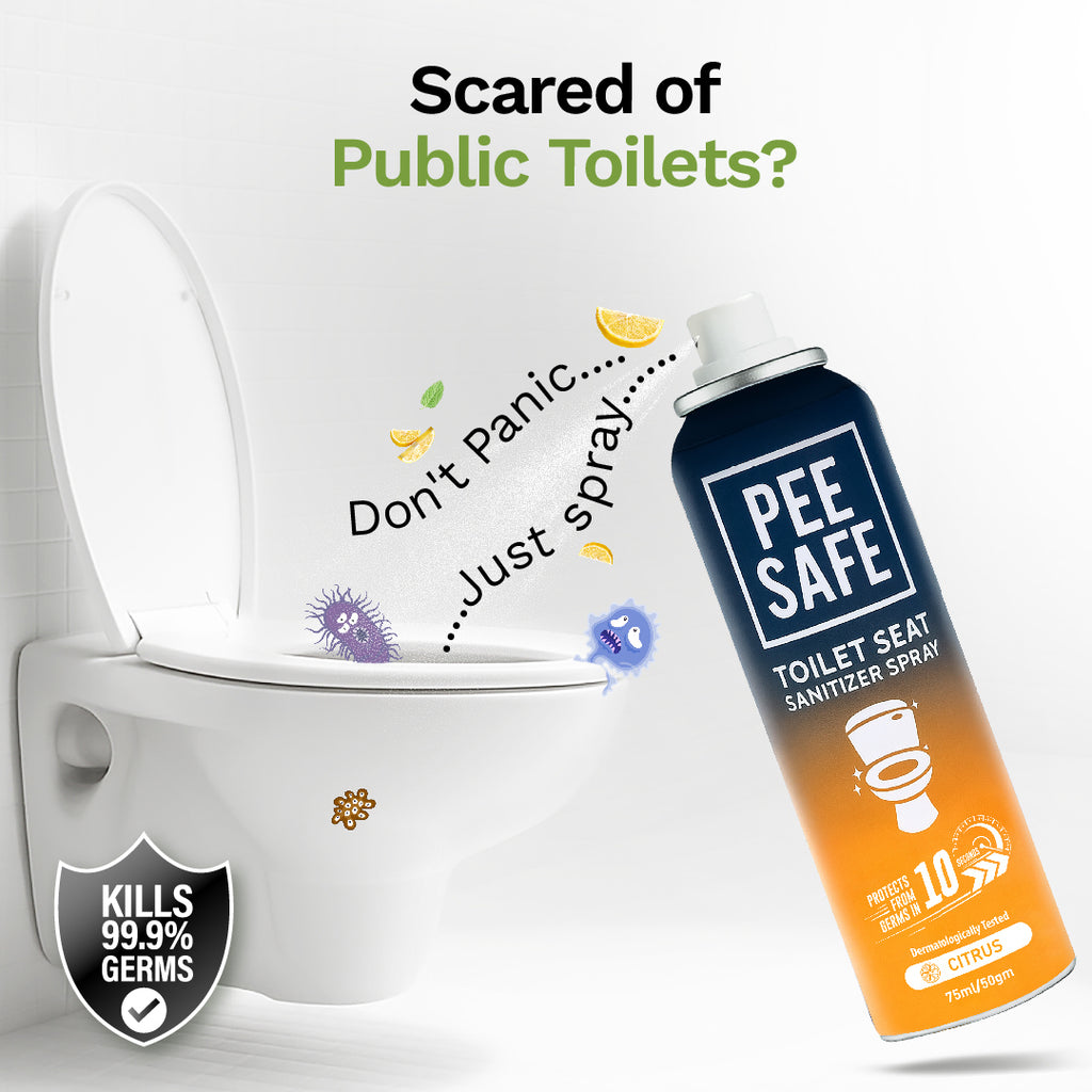 Pee Safe Toilet Seat Sanitizer Spray (Citrus) - 75 ML - BYOC