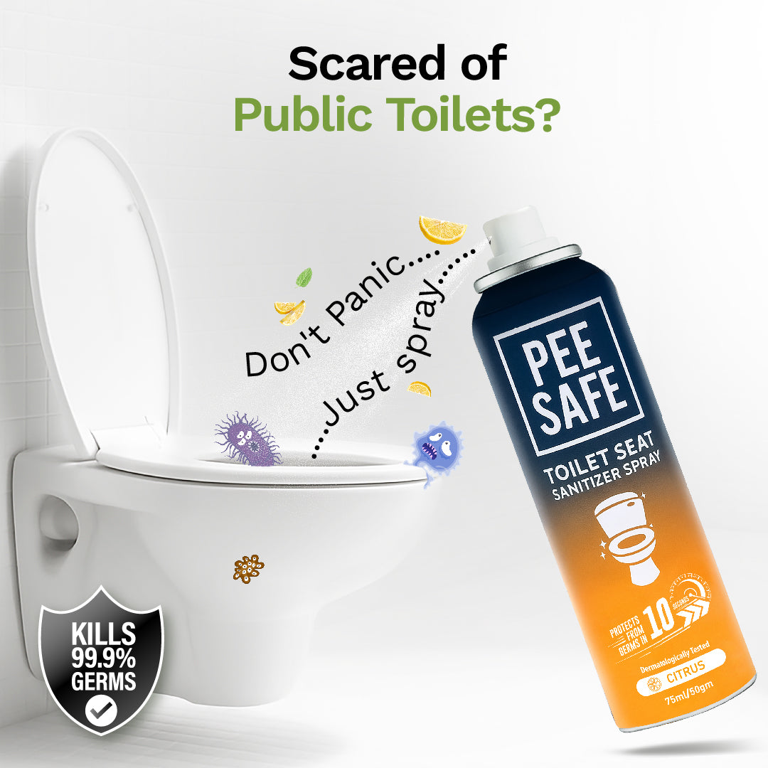 Pee Safe Toilet Seat Sanitizer Spray (Citrus) - 75 ML - BYOC