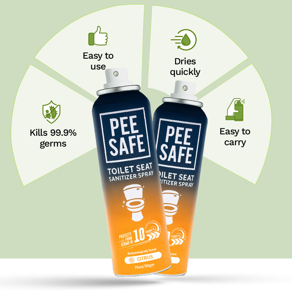 Pee Safe Toilet Seat Sanitizer Spray (Citrus) - 75 ML - BYOC
