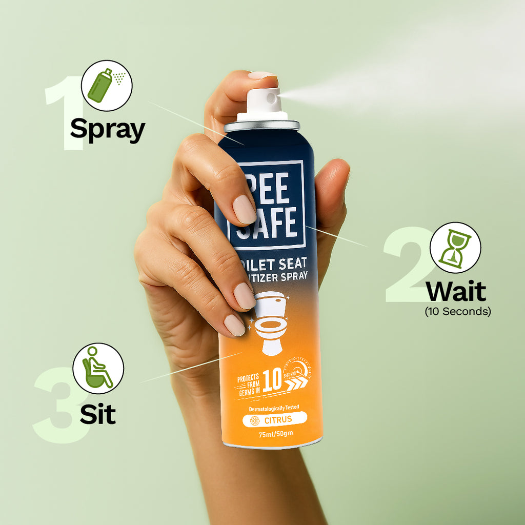 Pee Safe Toilet Seat Sanitizer Spray (Citrus) - 75 ML - BYOC