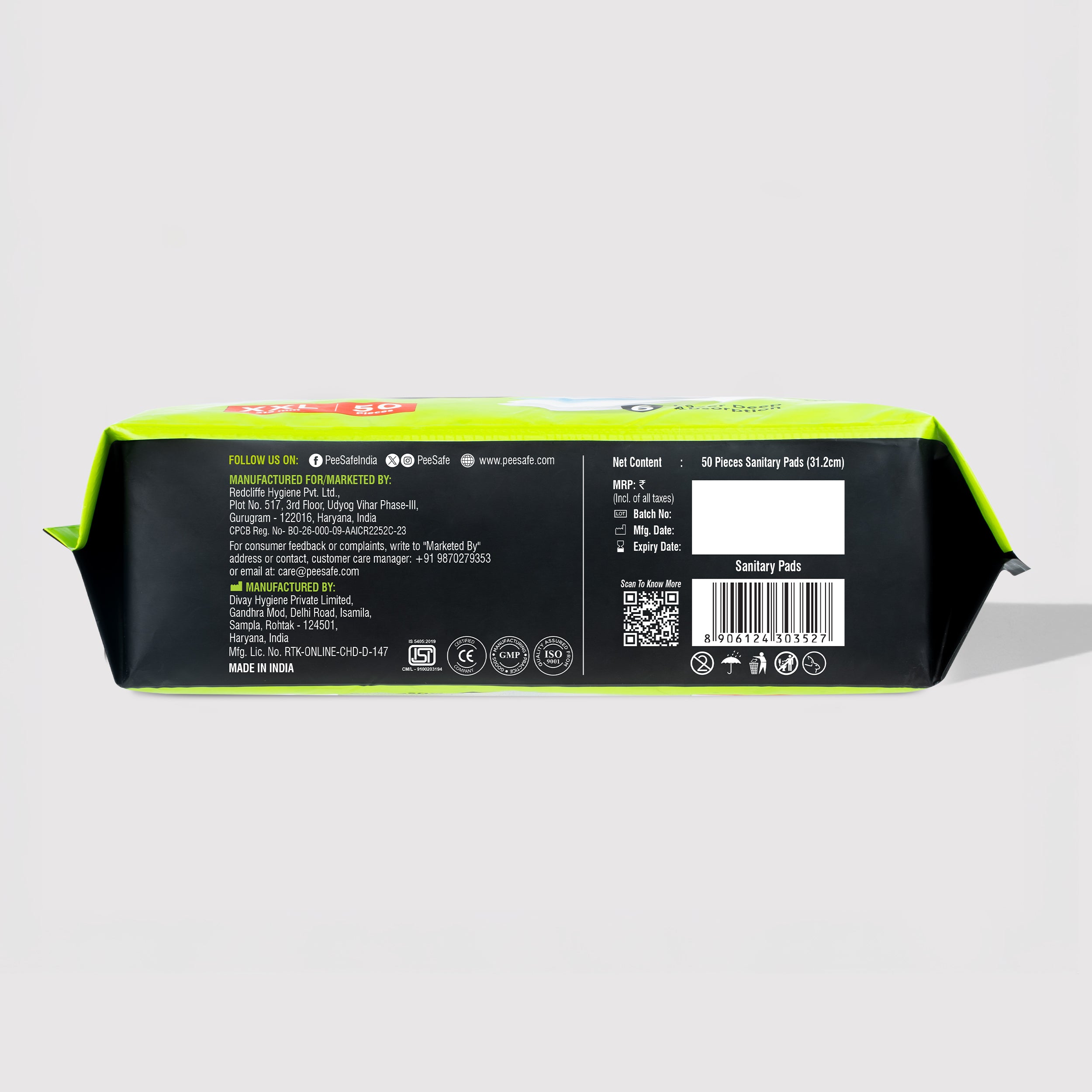 Pee Safe Comfort Ultra Thin Pads XXL 50N