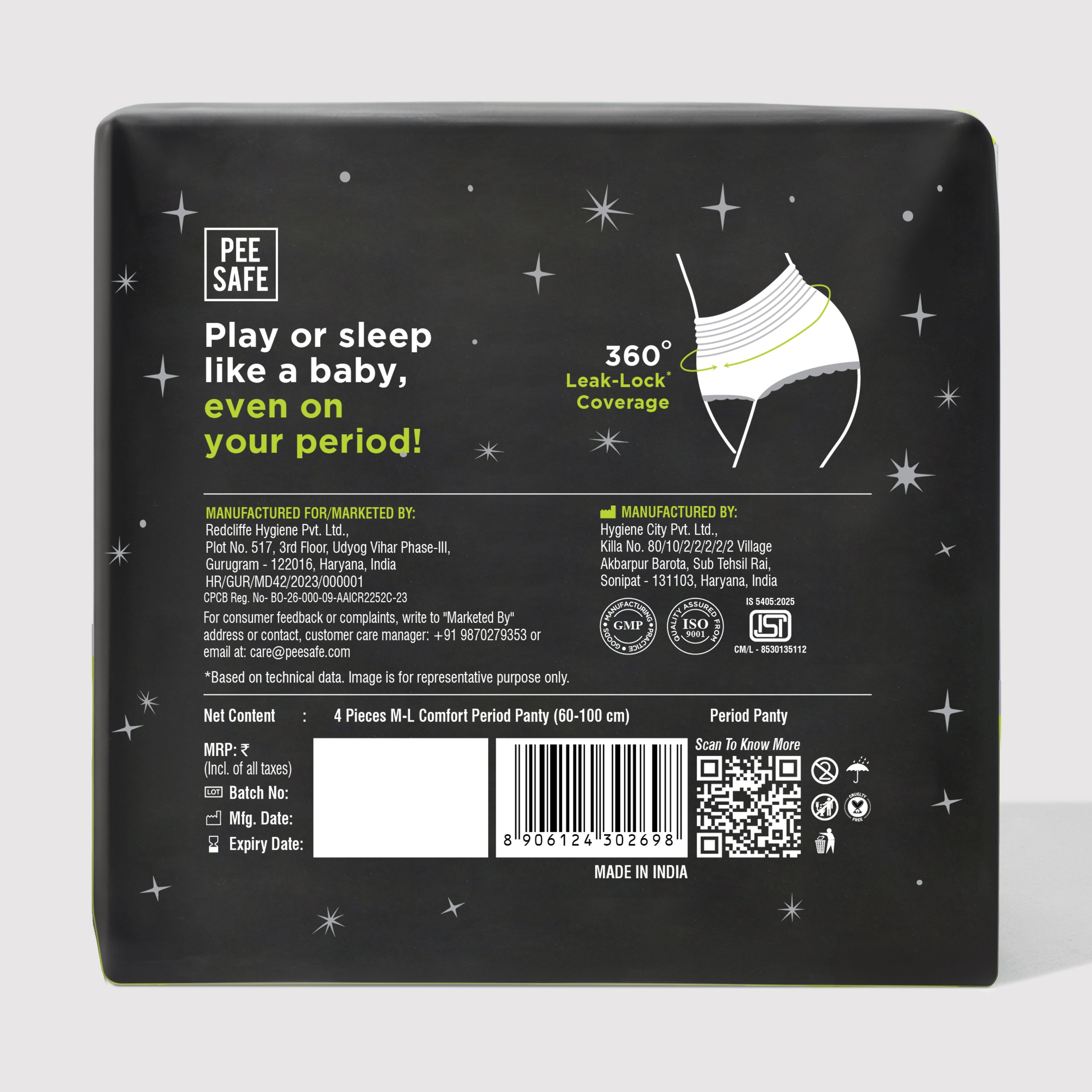 Pee Safe Comfort Period Panty (M-L) 4N - BYOC