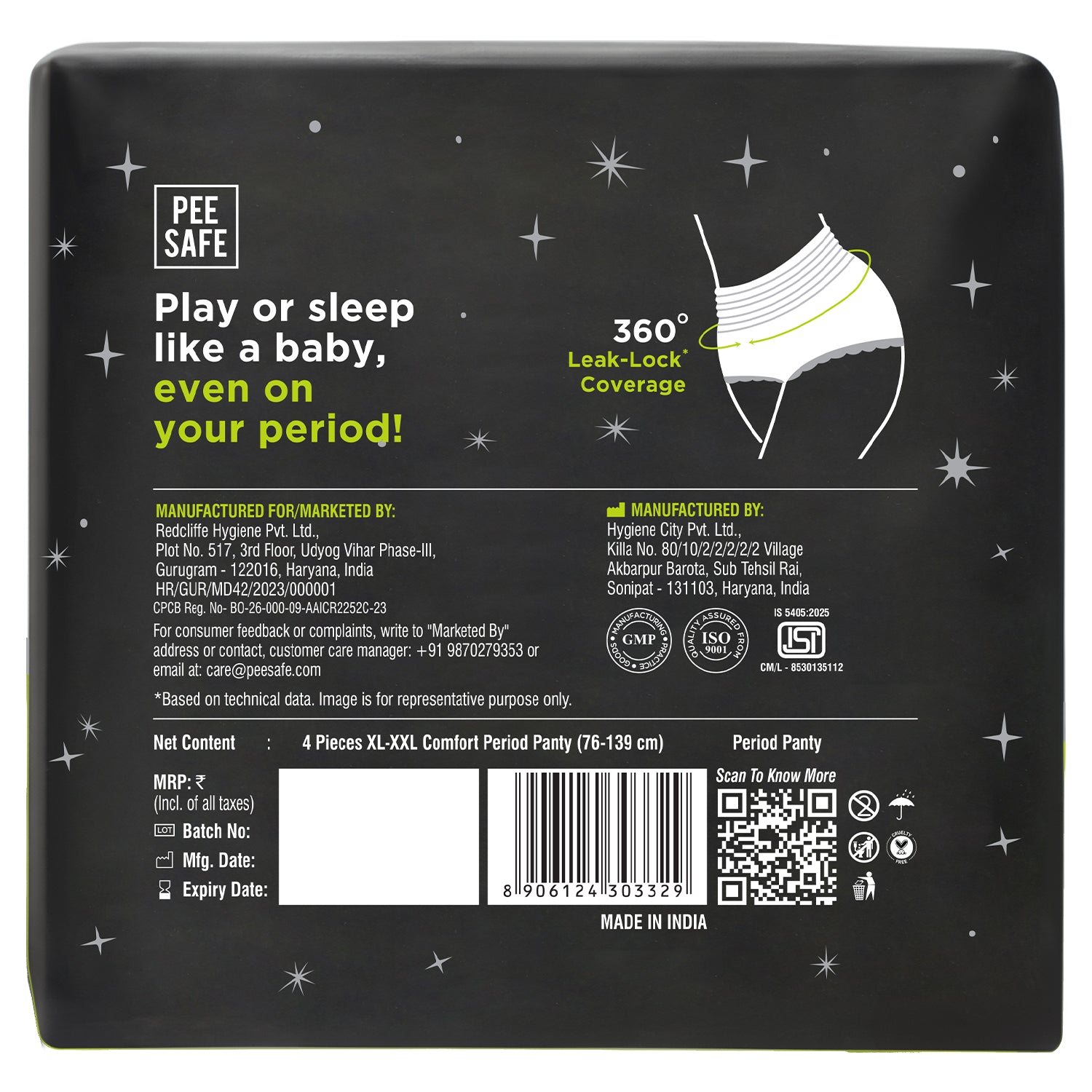 Pee Safe Comfort Period Panty (XL-XXL) 4N (Pack of 4) - BYOC