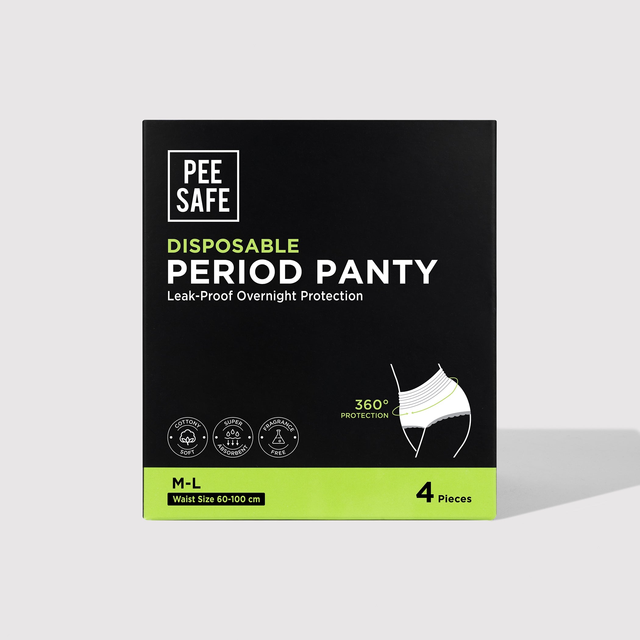 Pee Safe Disposable Period Panty 4N - BYOC M-L