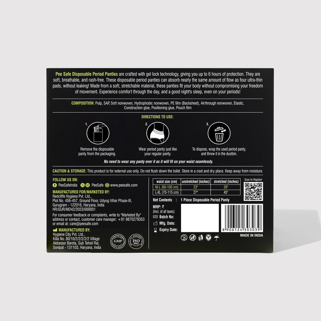 Pee Safe Disposable Period Panty (L-XL) 1N