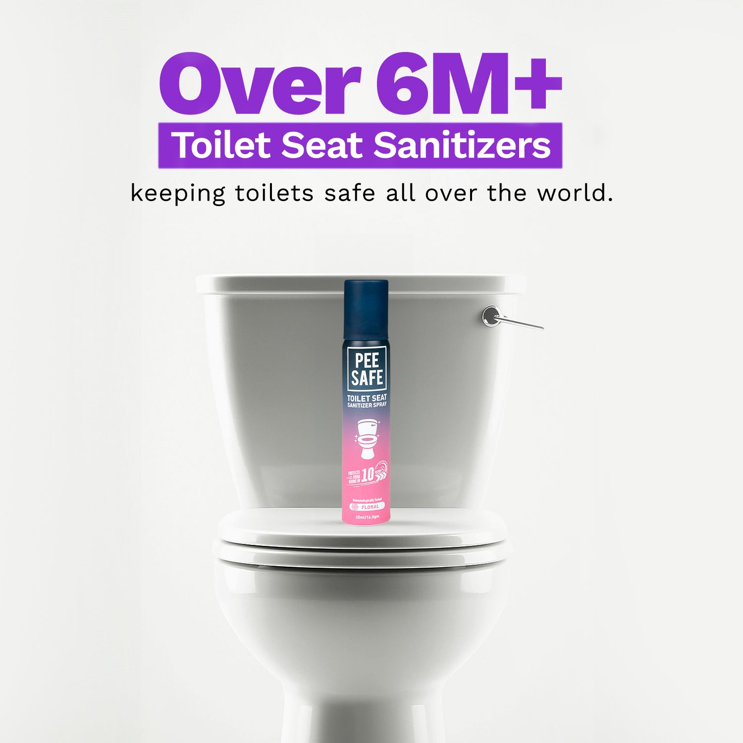 Pee Safe Mini Toilet Seat Sanitizer Spray (Floral) - 25 ML