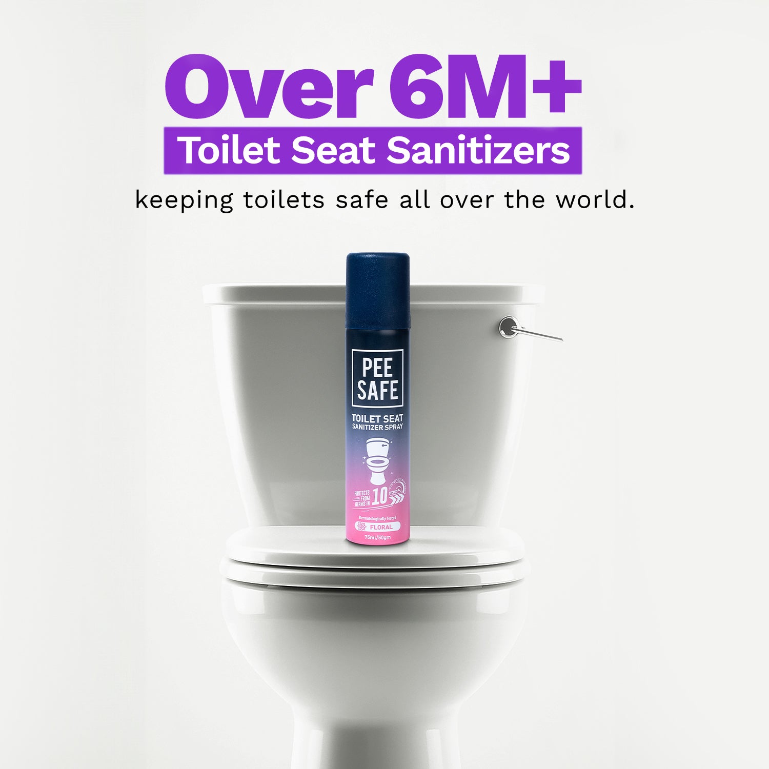 Pee Safe Toilet Seat Sanitizer Spray (Floral) - 75 ML *